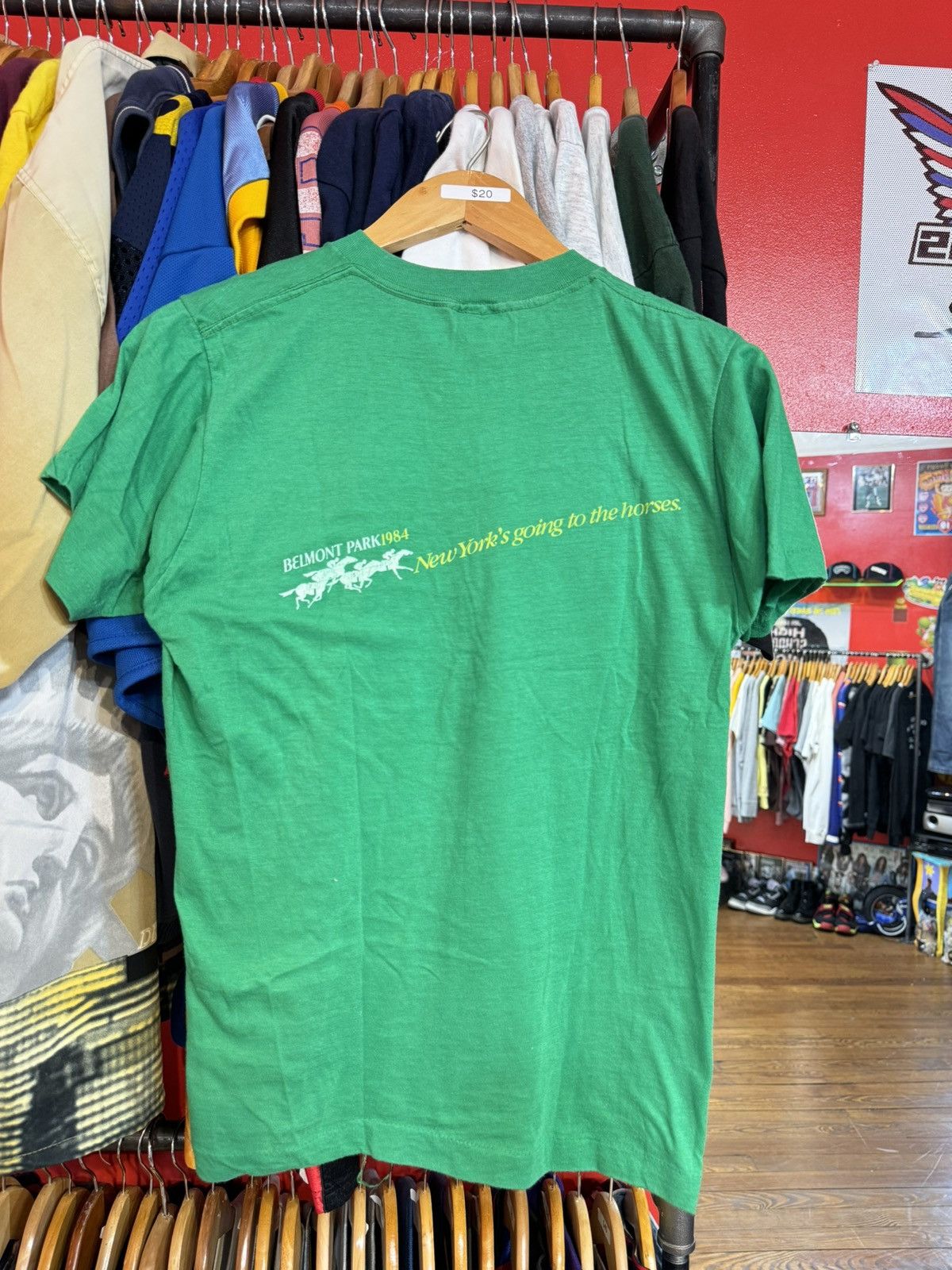 Band Tees × Vintage 1984 Belmont Park Horse New York Vintage 80’s T-Shirt Size US M / EU 48-50 / 2 - 8 Thumbnail