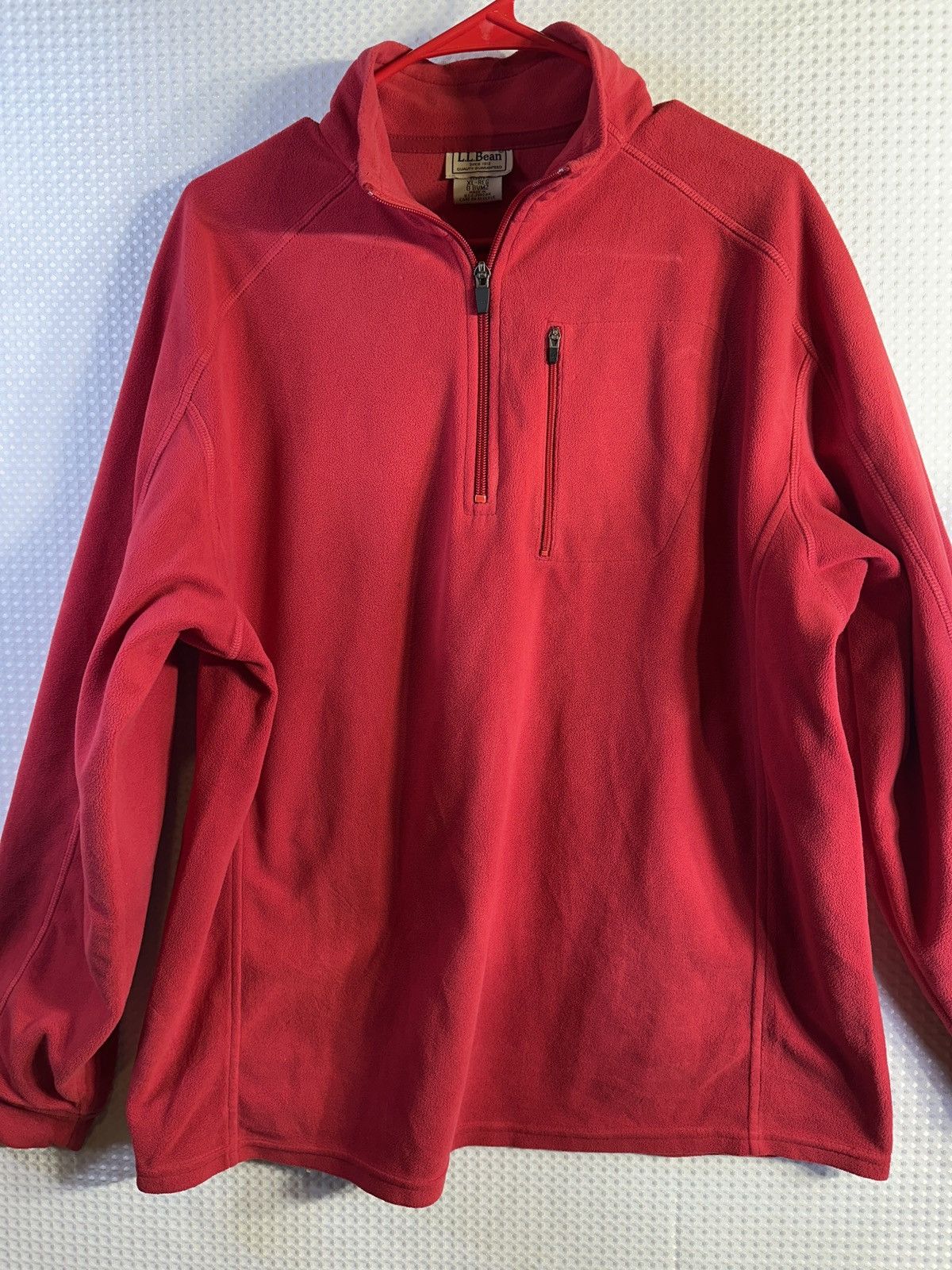 L.L. Bean L.L.Bean Red Fleece Quarter Zip Pullover Size US XL / EU 56 / 4 - 2 Thumbnail