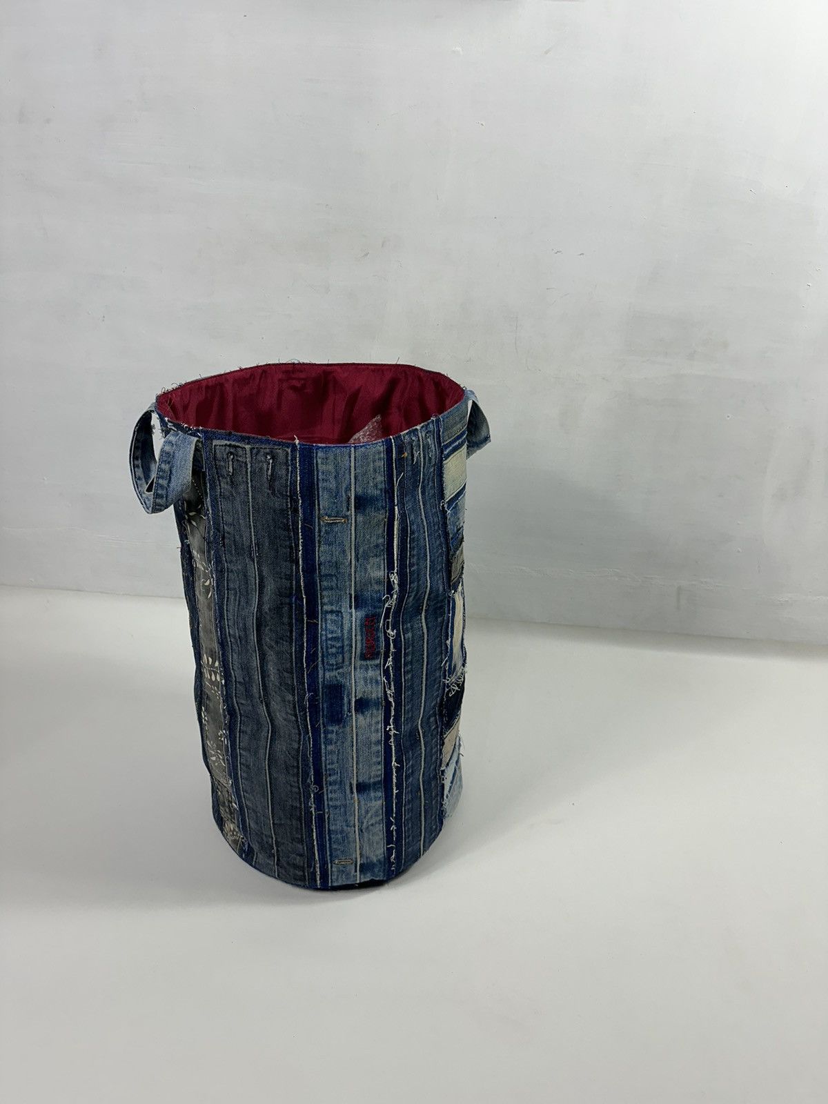 Handmade Custom Made Denim Patchwork Laundry Bag Home Decoration Size ONE SIZE - 8 Thumbnail