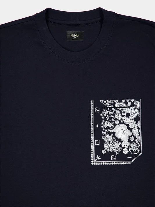 Fendi o1s1wg110526 T-Shirt in Dark Blue Size US L / EU 52-54 / 3 - 3 Thumbnail