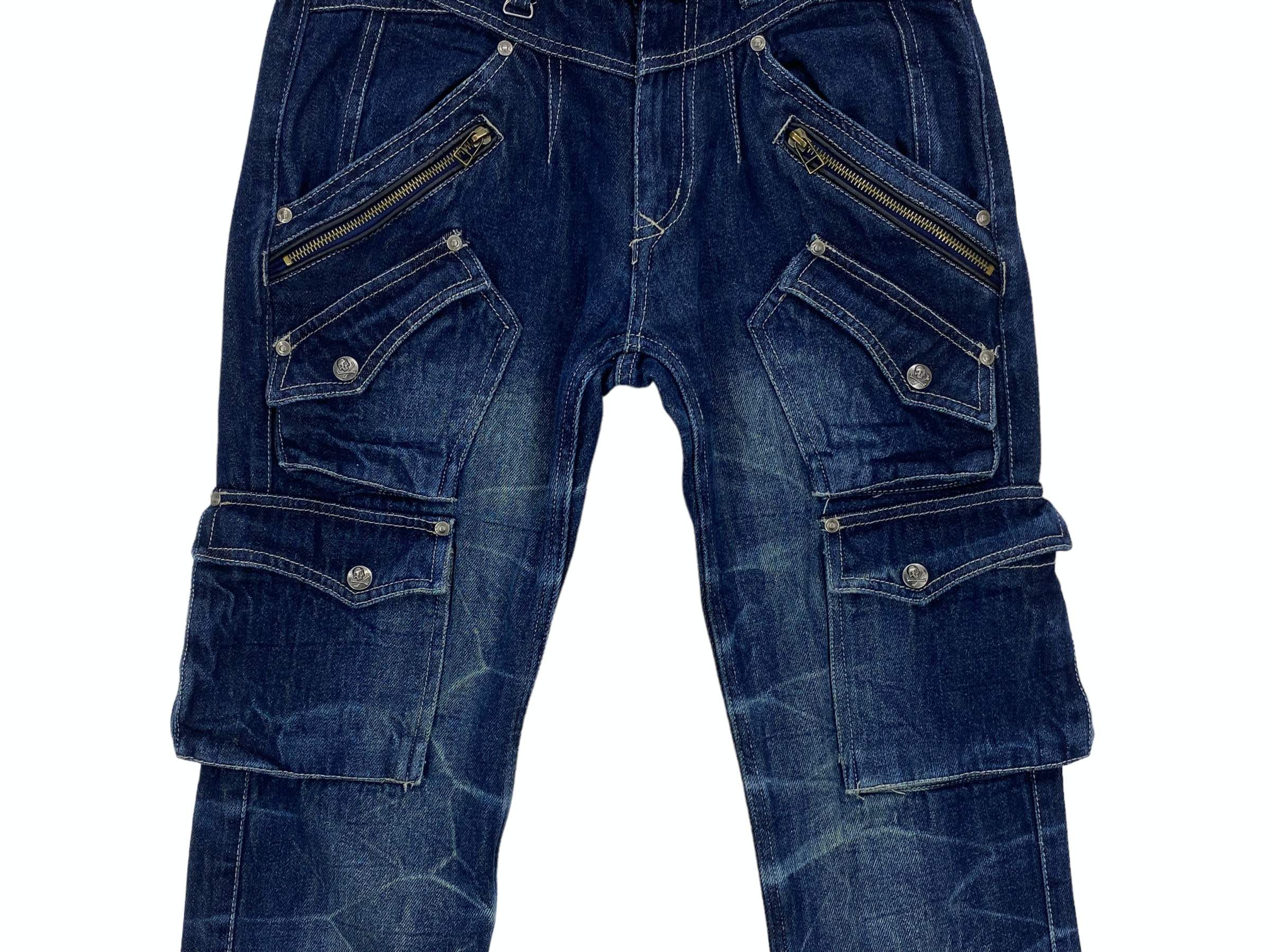 Japanese Brand Double Focus Cargo Jeans Multipocket Jeans Bondage Jeans Size US 29 - 4 Thumbnail