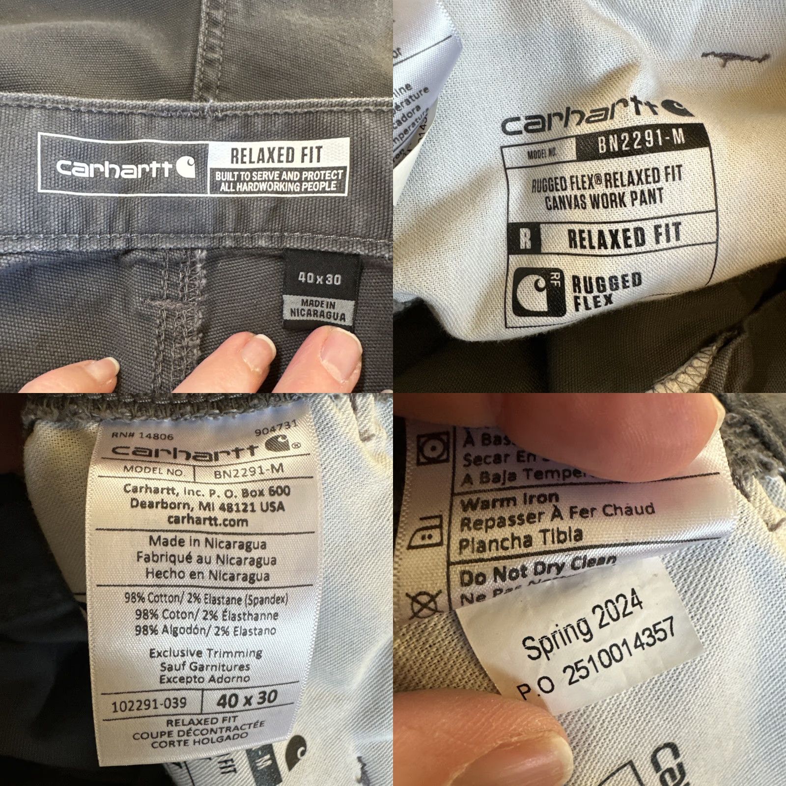 Carhartt Carhartt Men’s Rugged Flex Canvas Work Pants 40x30 Gray Relaxed Fit BN2291-M Size US 40 / EU 56 - 8 Thumbnail