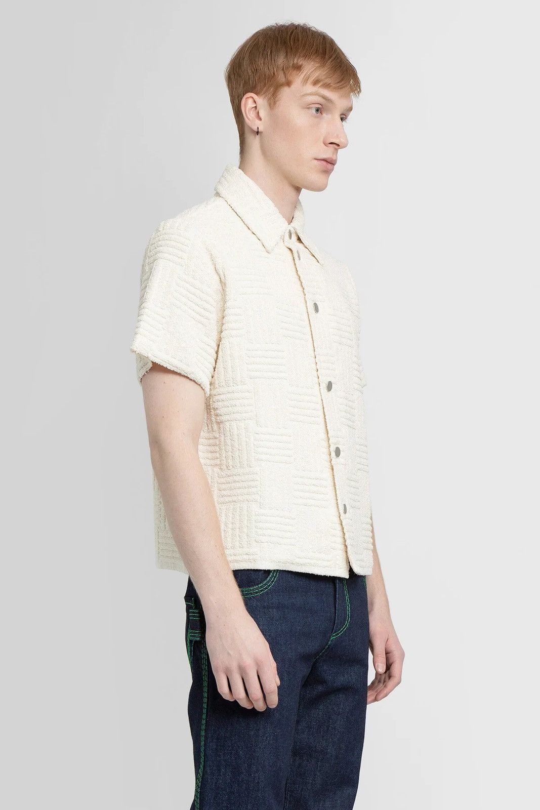 Bottega Veneta Bottega Veneta Cream Intreccio Terry Shirt Size US S / EU 44-46 / 1 - 2 Thumbnail