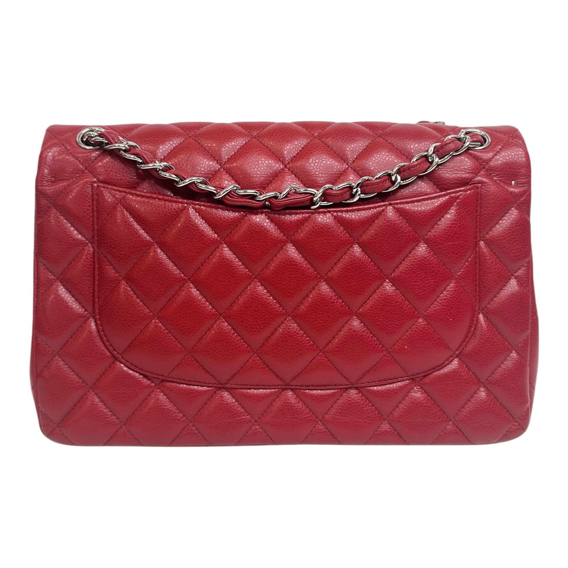 Chanel Chanel Red Caviar Quilted Jumbo Double Flap Size ONE SIZE - 9 Thumbnail