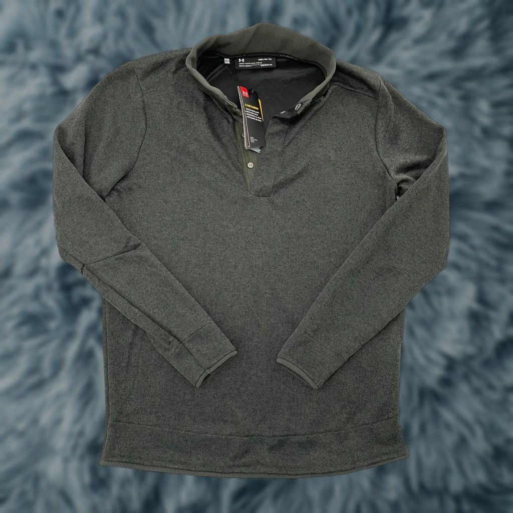Under Armour Under Armour Sweater Green Pullover Medium Adult Mens NEW Storm Golf Mock Button Long Sleeve Clothing Under Armour Sweater Green Pullover Mens NEW Size US M / EU 48-50 / 2 - 1 Thumbnail