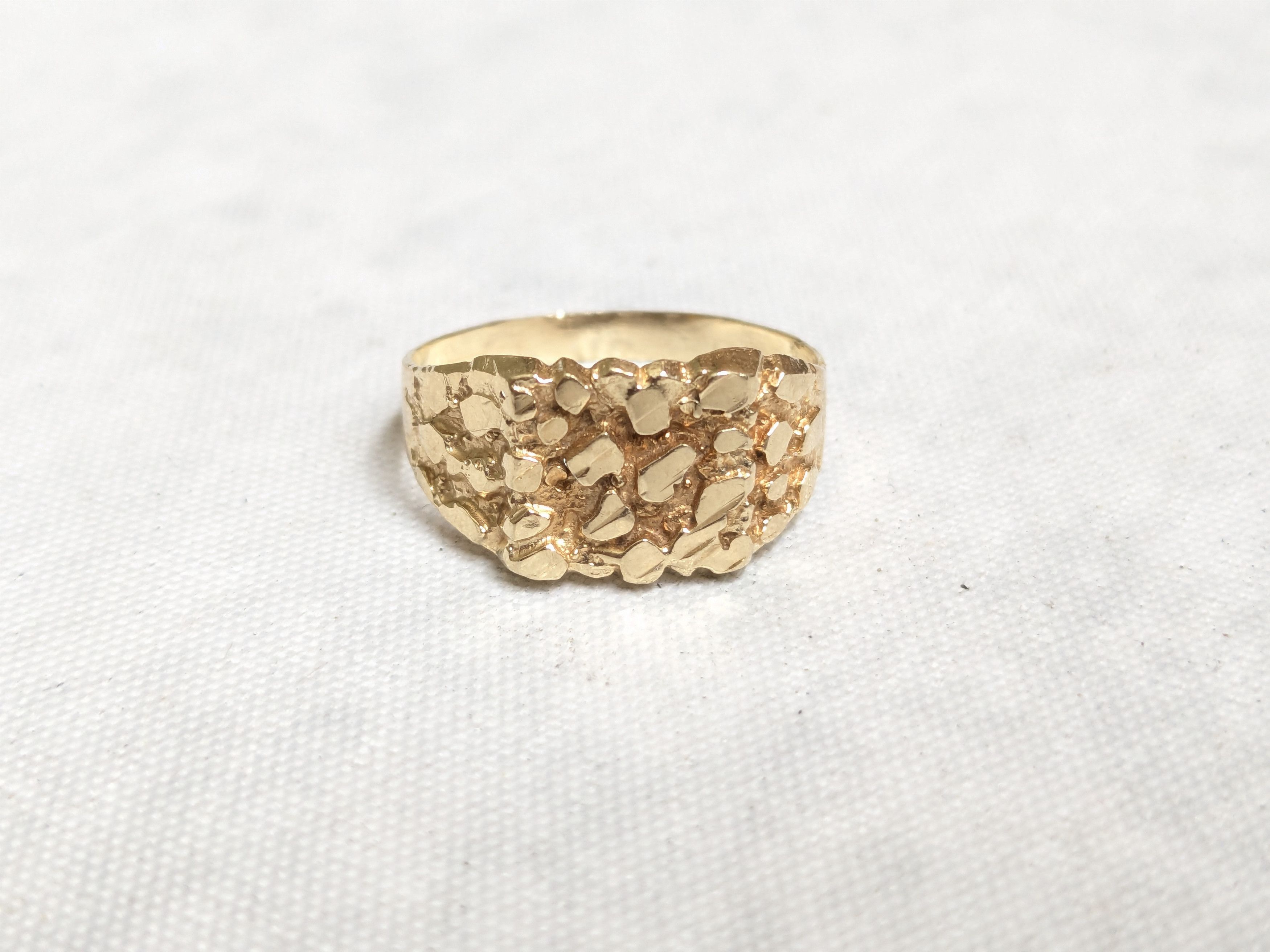 Jewelry Vintage 10k Yellow Gold Nugget Ring Size 8.75 Size ONE SIZE - 2 Thumbnail