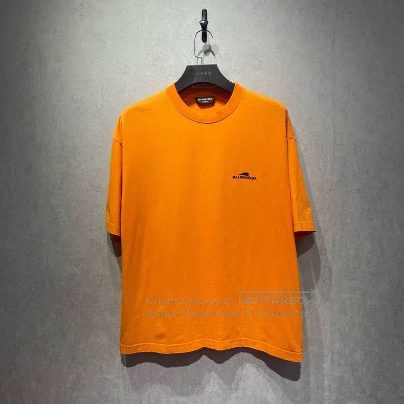 Balenciaga Balenciaga Short Sleeve with Orange Logo Embroidery Size US M / EU 48-50 / 2 - 1 Thumbnail