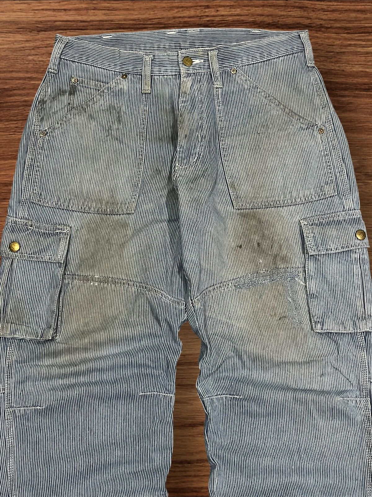 Carhartt × Vintage Vintage Dogman Wabash Carpenter Cargo Rusty Blue Wash Pants Size US 32 / EU 48 - 4 Thumbnail