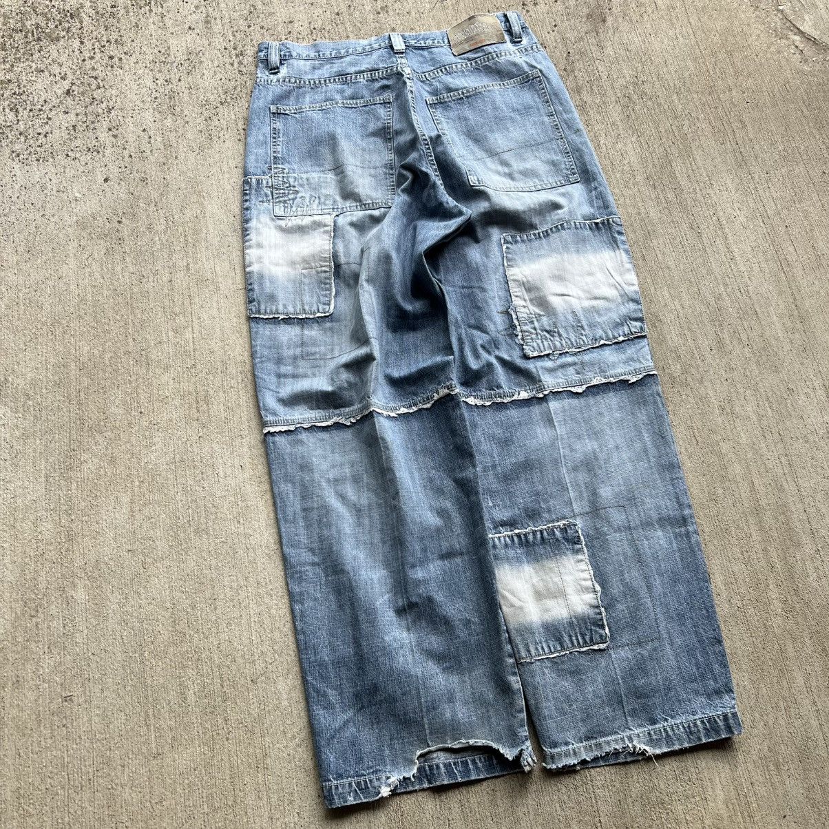 Japanese Brand × Southpole Crazy Vintage 90’s Jnco Style Patches Baggy Blue Jeans USA Size US 34 / EU 50 - 7 Thumbnail