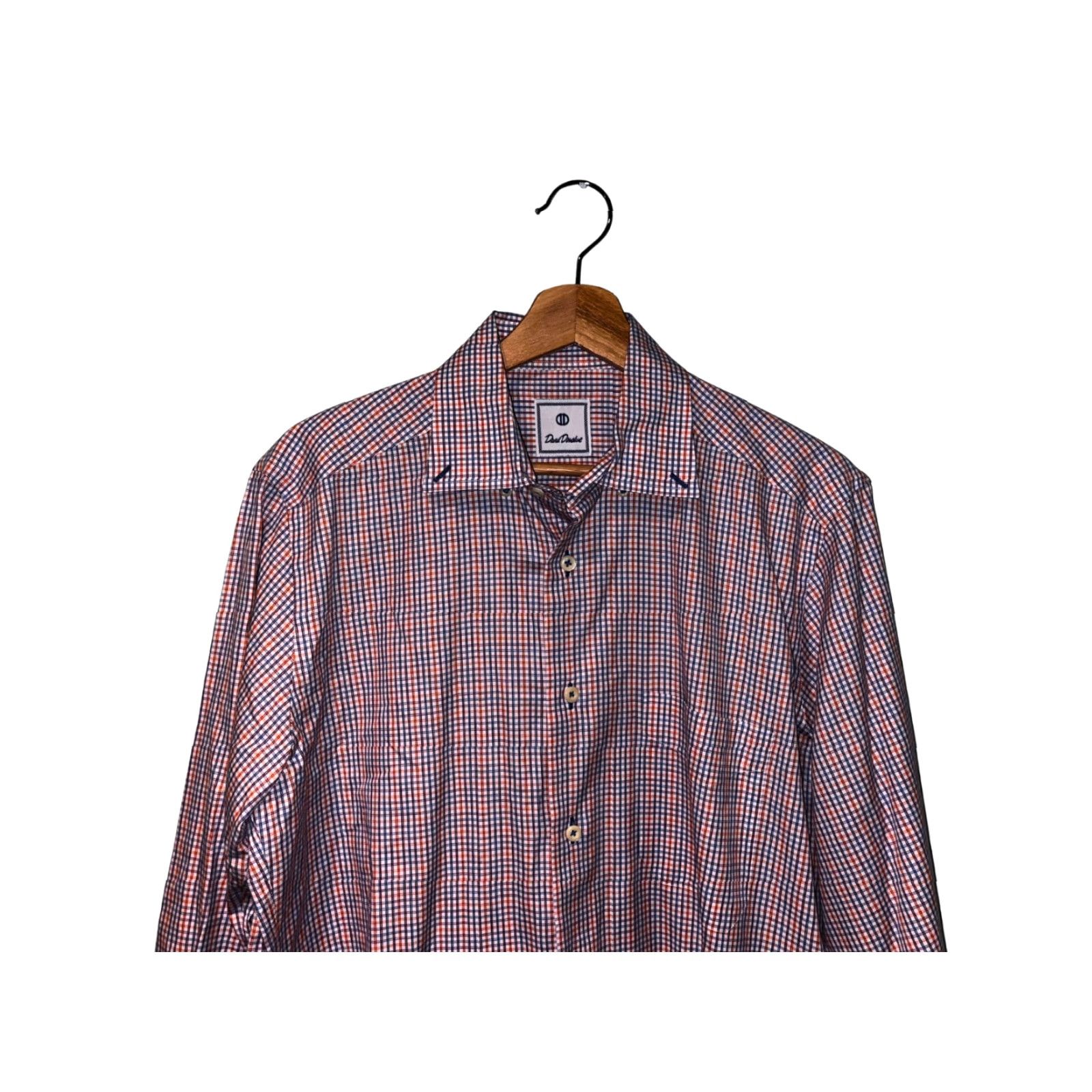 David Donahue David Donahue Toast Brushed Plaid Shirt Mens M Cotton Twill Button-Up Long Sleeve Shirt Multicolor Open Collar M Size US M / EU 48-50 / 2 - 3 Thumbnail