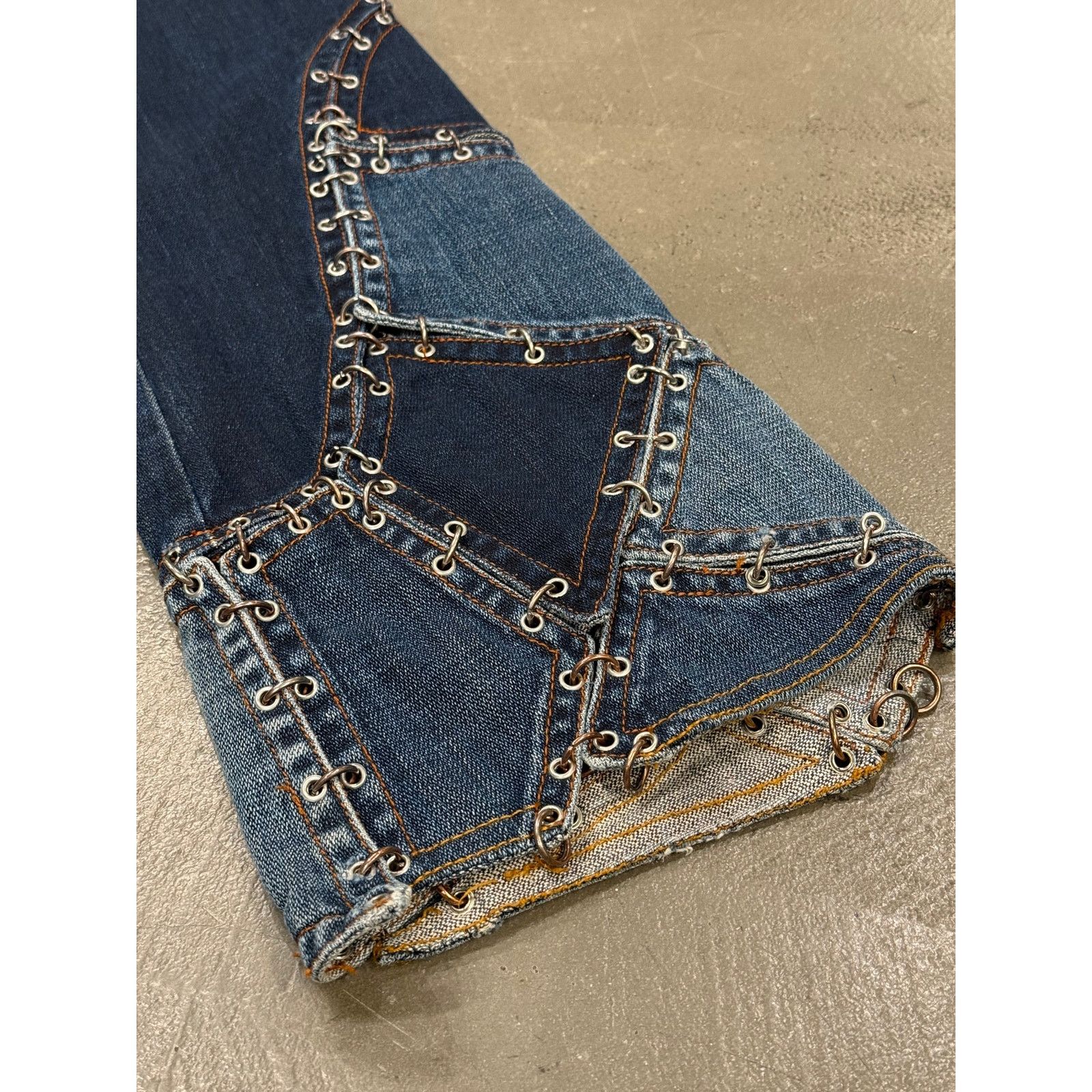 Jean Paul Gaultier 2000s Jean Paul Gaultier pierced patchwork flared jeans Size US 32 / EU 48 - 3 Thumbnail