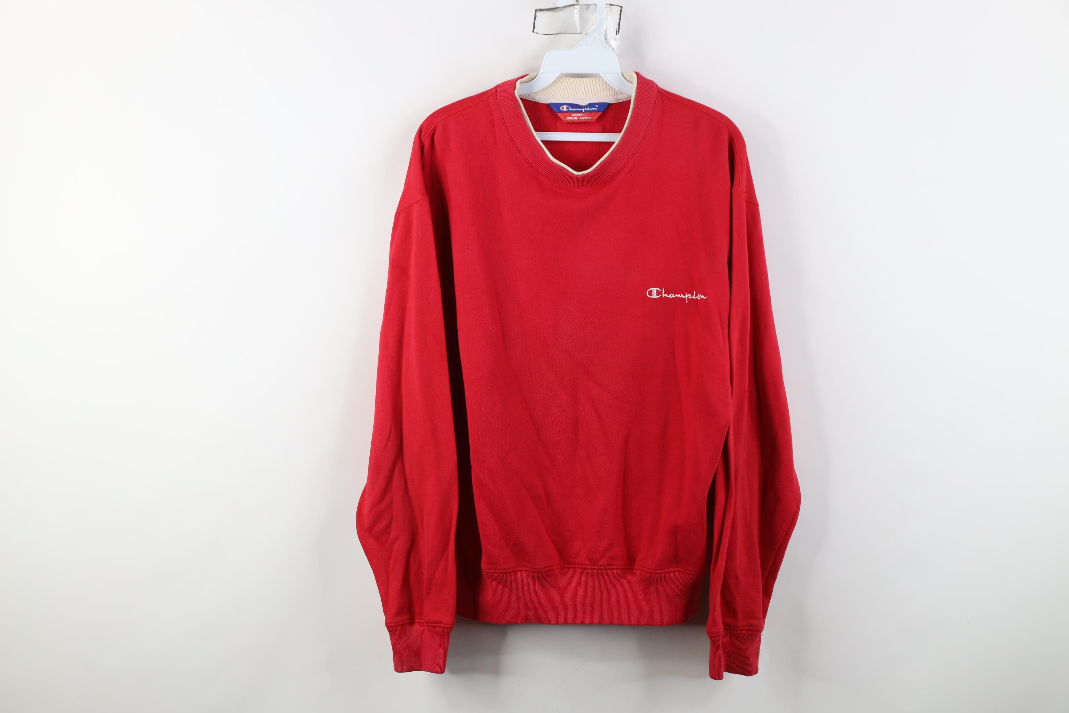 Champion Vintage 90s Champion Spell Layered Crewneck Sweatshirt Red Size M / US 6-8 / IT 42-44 - 1 Thumbnail