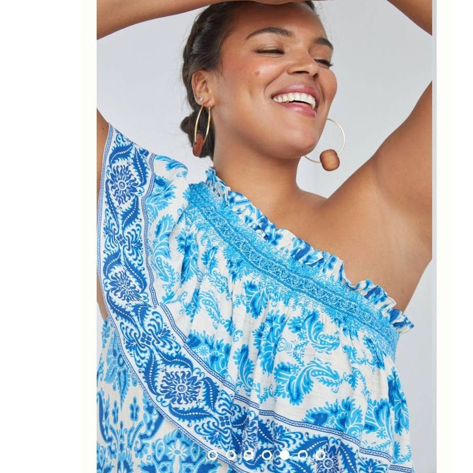 Anthropologie New Plenty by Tracy Reese Ruffled One-Shoulder Blouse Size XXL / US 16-18 / IT 52-54 - 3 Thumbnail