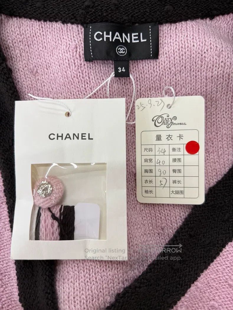 Chanel Chanel 24K pink and black colour-blocked wool knitted vest Size XXS / US 00 / IT 34 - 4 Thumbnail