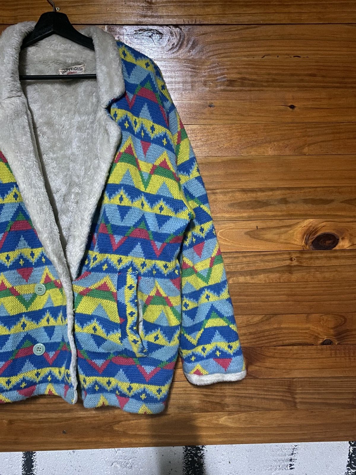 Vintage Harvy Club Collection Sports Geometric Knit Jacket