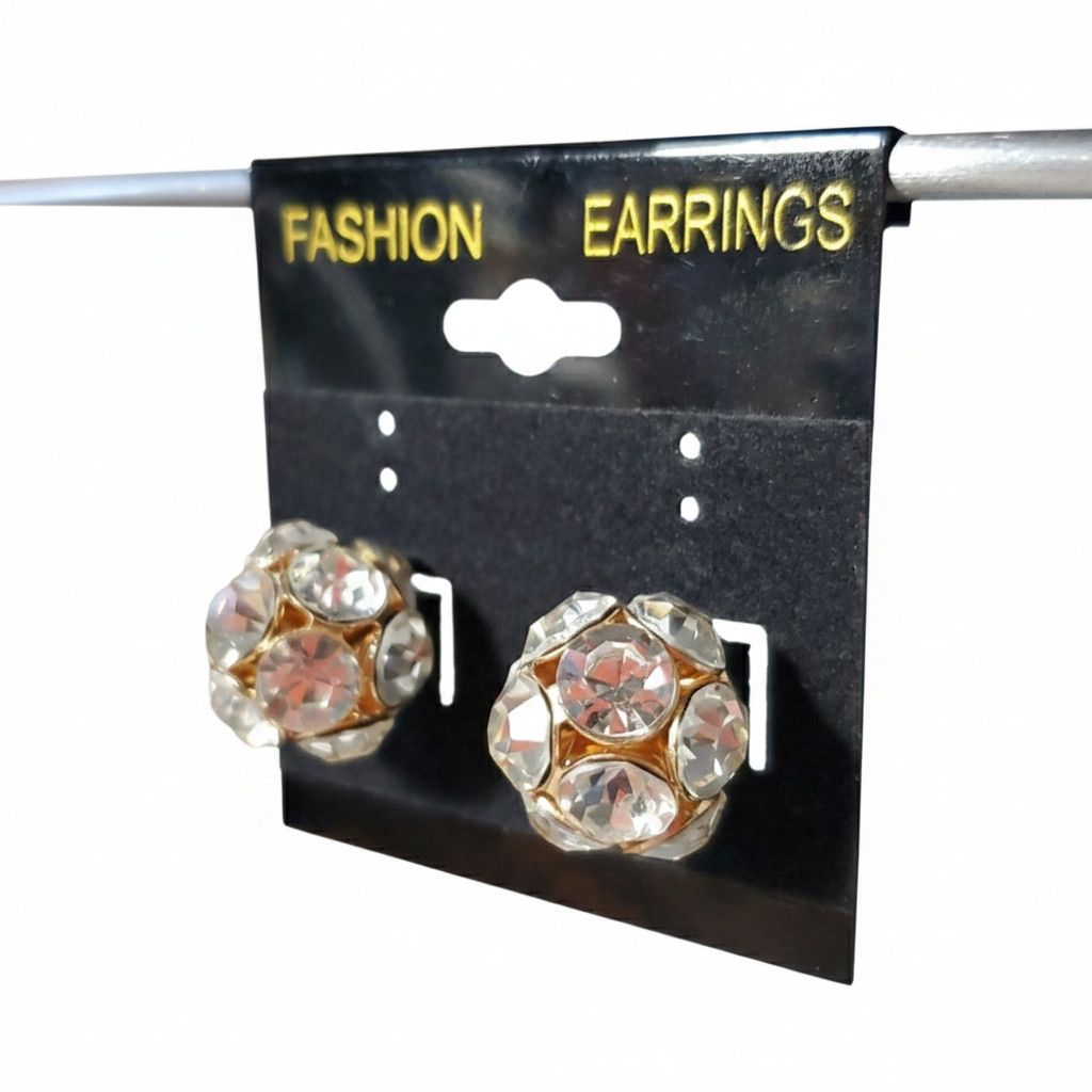 Other Disco Ball 5/8" NEW Earrings Crystal Round Stud Back Sparkle Size ONE SIZE - 2 Thumbnail