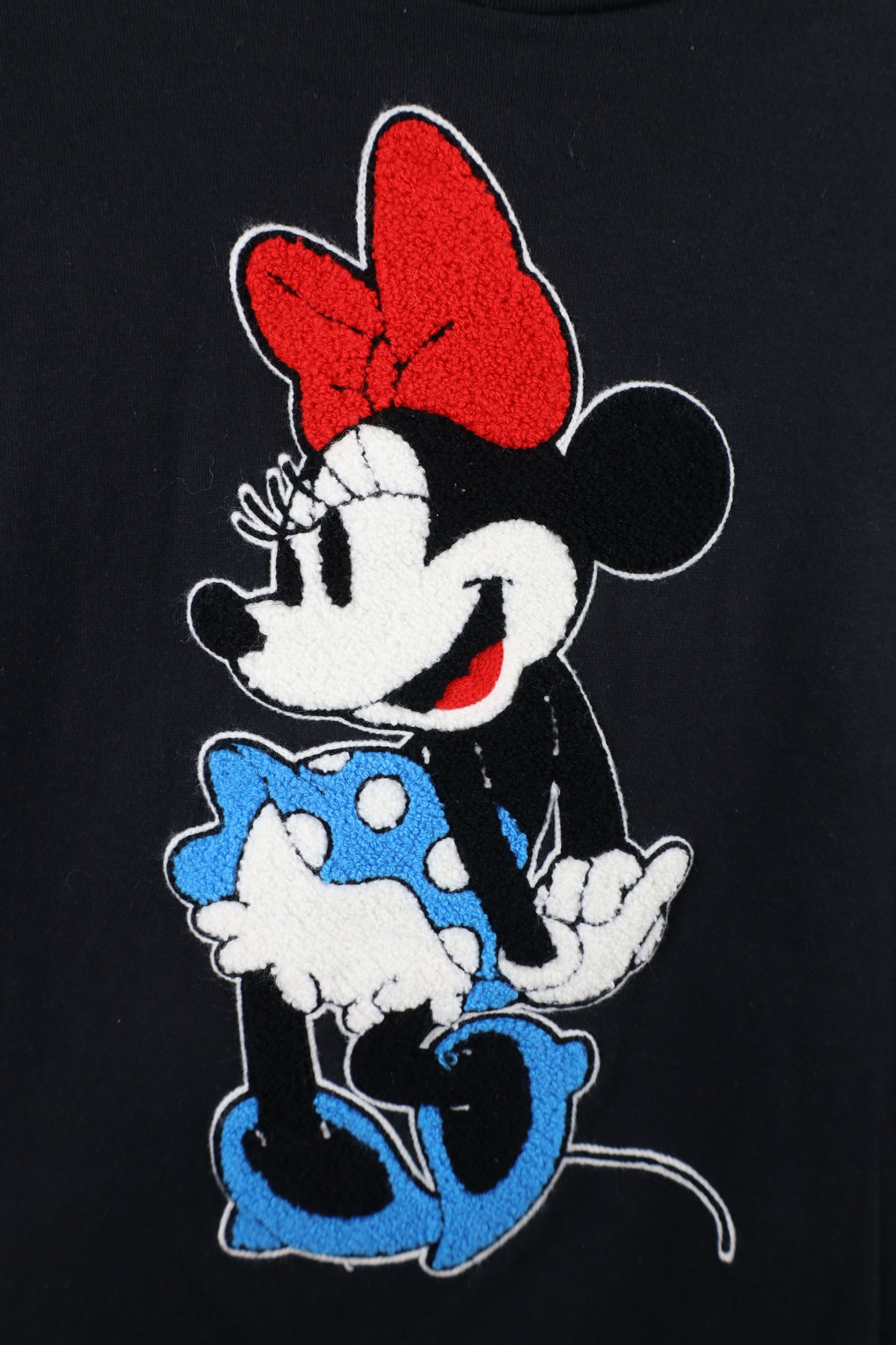 Disney × Vintage Vintage Disney Cropped Felt Patch Minnie Mouse Sweatshirt Size L / US 10 / IT 46 - 4 Thumbnail