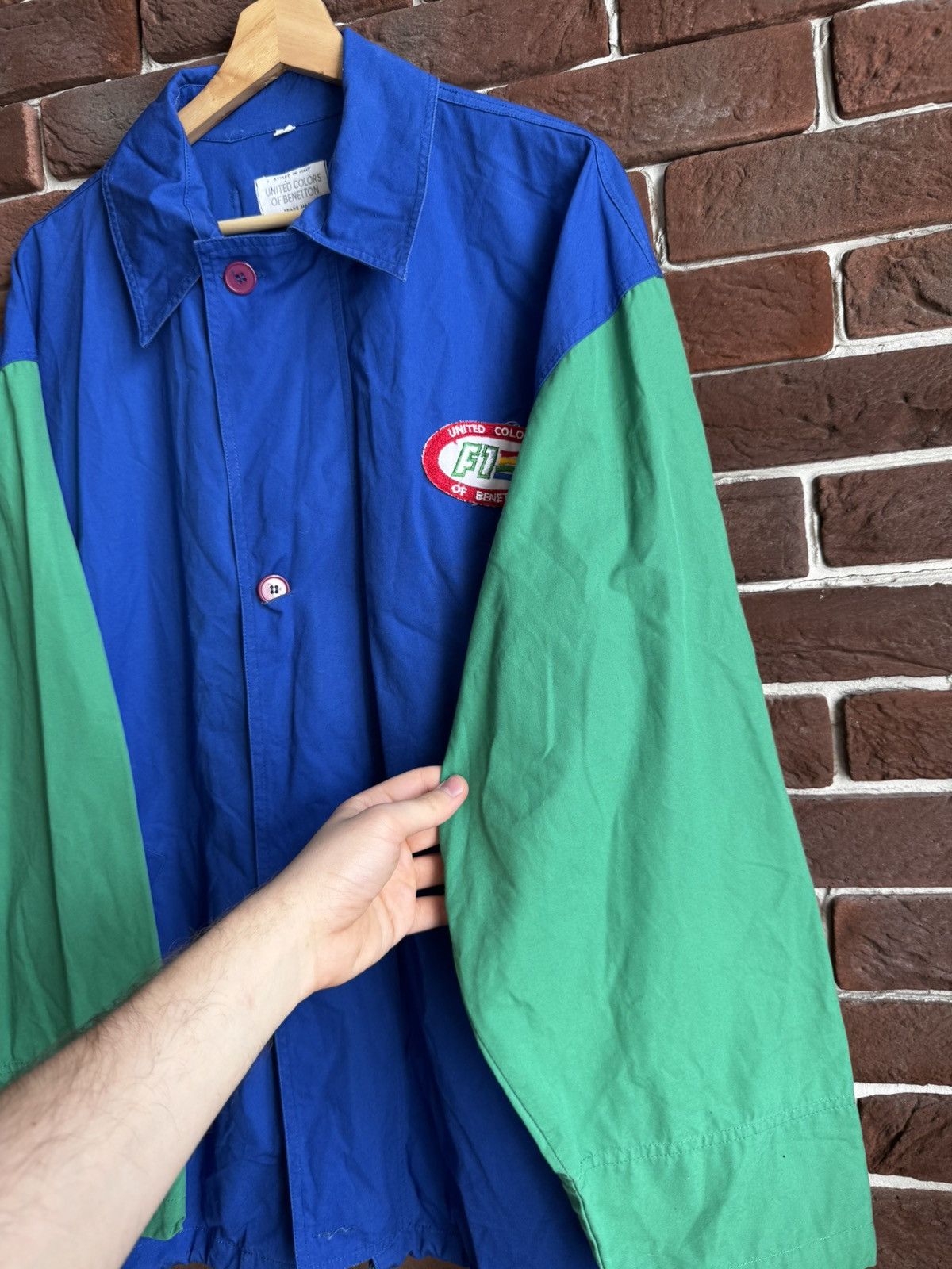 Benetton Vintage Benetton F1 Pitstop Crew Racing Team Light Jacket Size US L / EU 52-54 / 3 - 4 Thumbnail