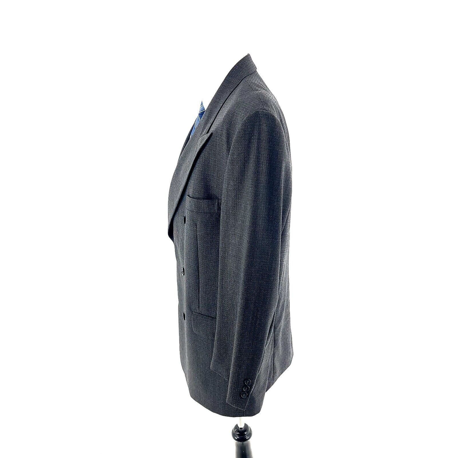 Bachrach Bachrach Worsted Wool Double Breasted Blazer Gray Green Blac Size 42R - 4 Thumbnail