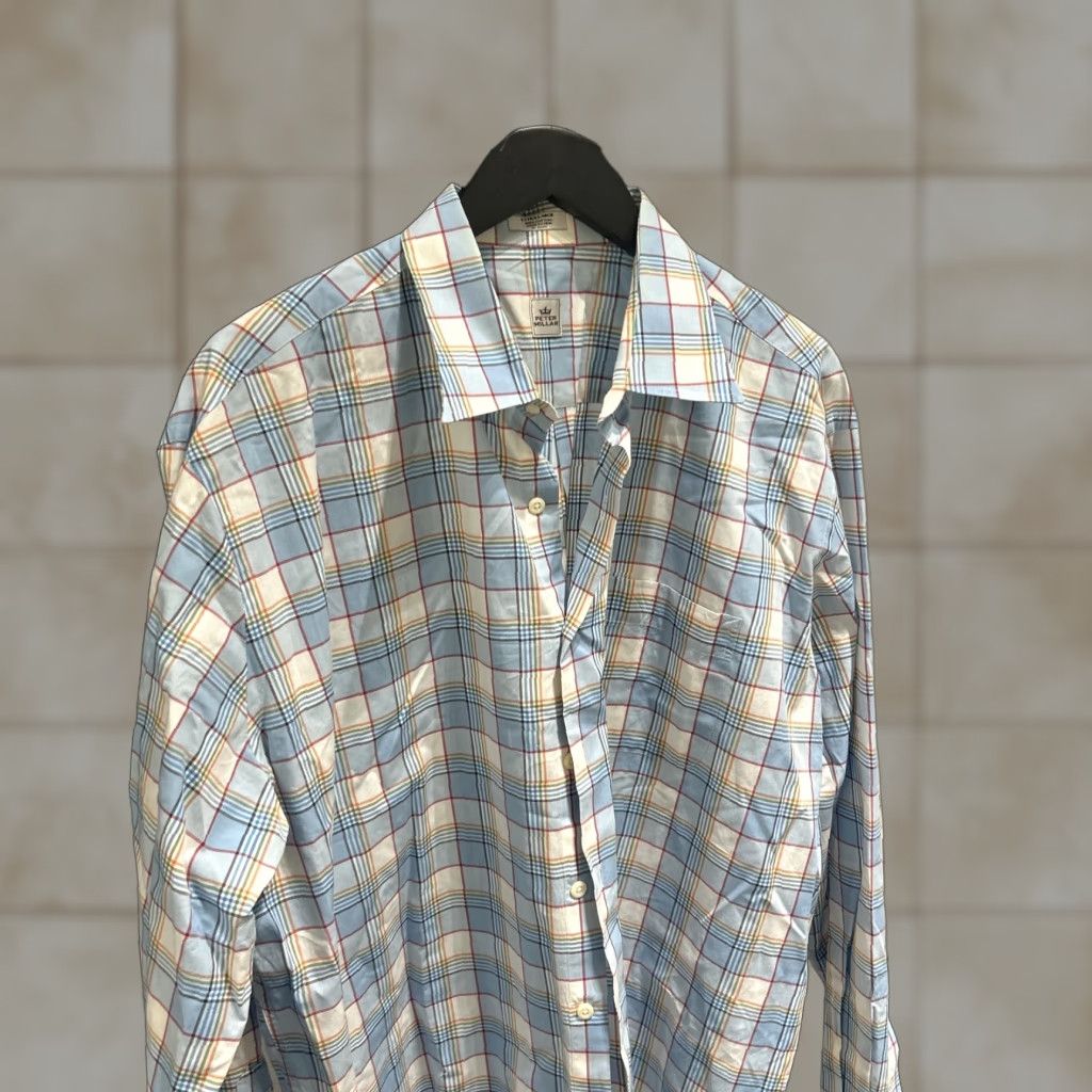 Peter Millar Peter Millar Shirt XL Multi-Color 100% Cotton Plaid Checks Spread Collar Button-Up Casual Mens Regular Size US XL / EU 56 / 4 - 1 Thumbnail