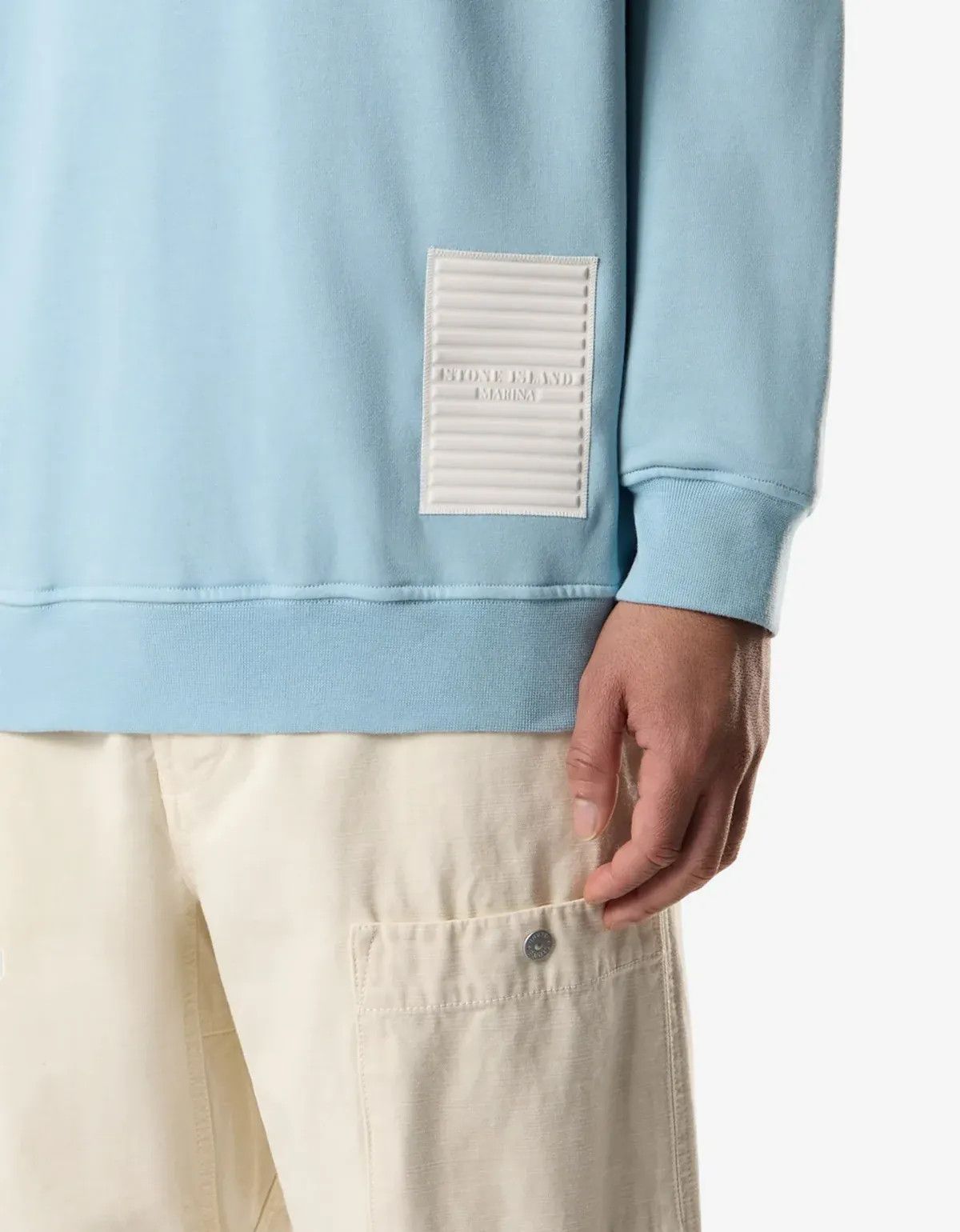 Stone Island Stone Island Marina Blue Reflective Detail Sweatshirt Size US M / EU 48-50 / 2 - 4 Thumbnail