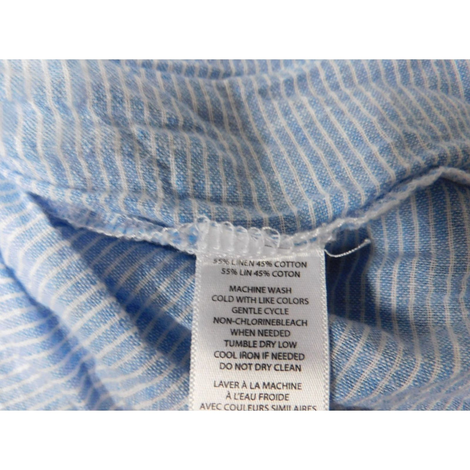 Vintage Beach Lunch Lounge Womens Blouse S Blue Cap Sleeve Round Neck Linen Knit Ruffle Peplum Top Casual Regular Din Size S / US 4 / IT 40 - 6 Thumbnail