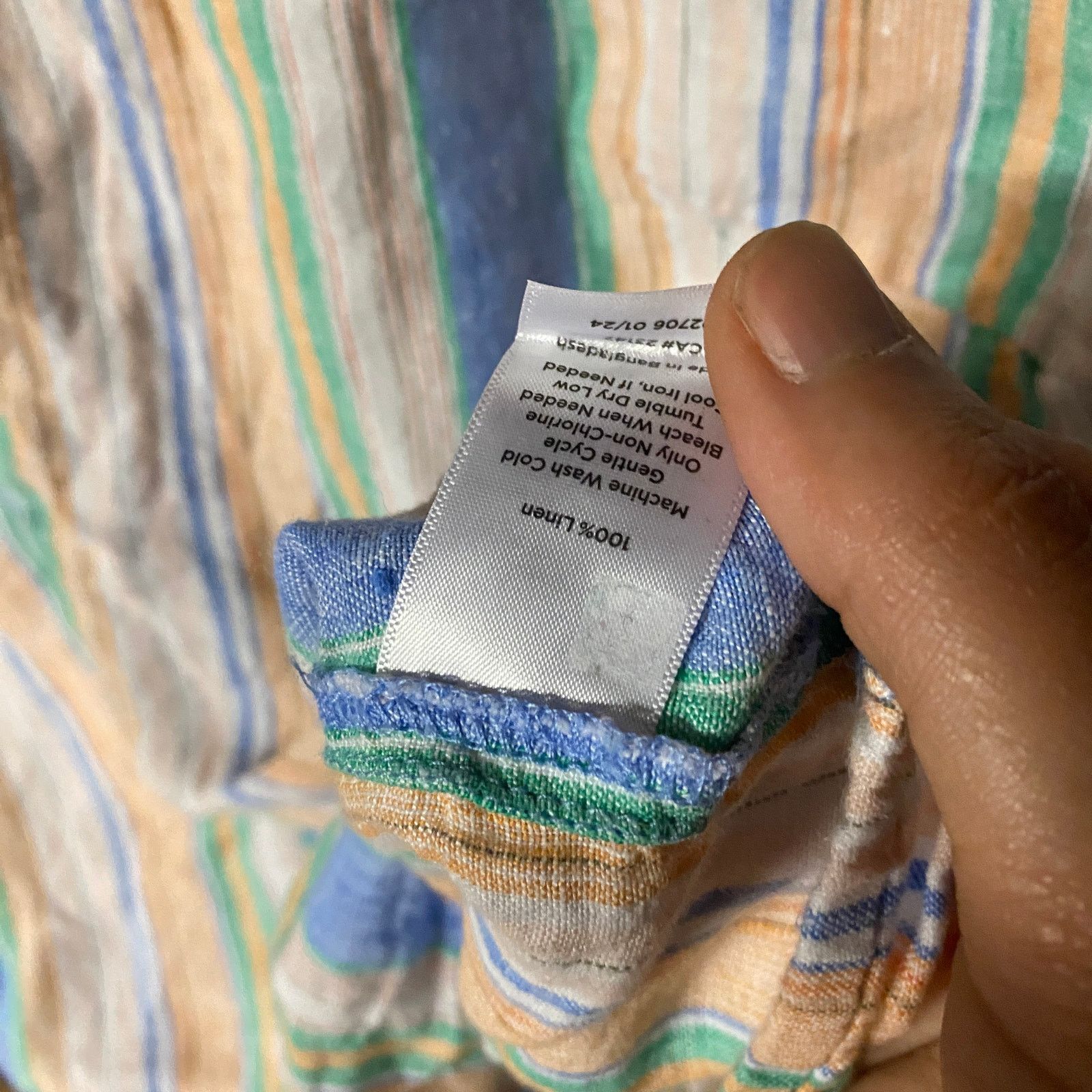Talbots Talbots Swing Stripe Linen Tie Front Button Down Top Size XL Size XL / US 12-14 / IT 48-50 - 6 Thumbnail