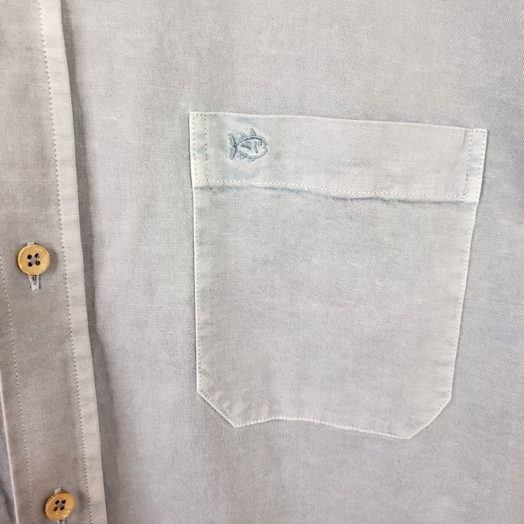 Southern Tide Southern Tide Men L Blue Cotton-Hemp Shirt Short Sleeve Button-Up Size US L / EU 52-54 / 3 - 4 Thumbnail