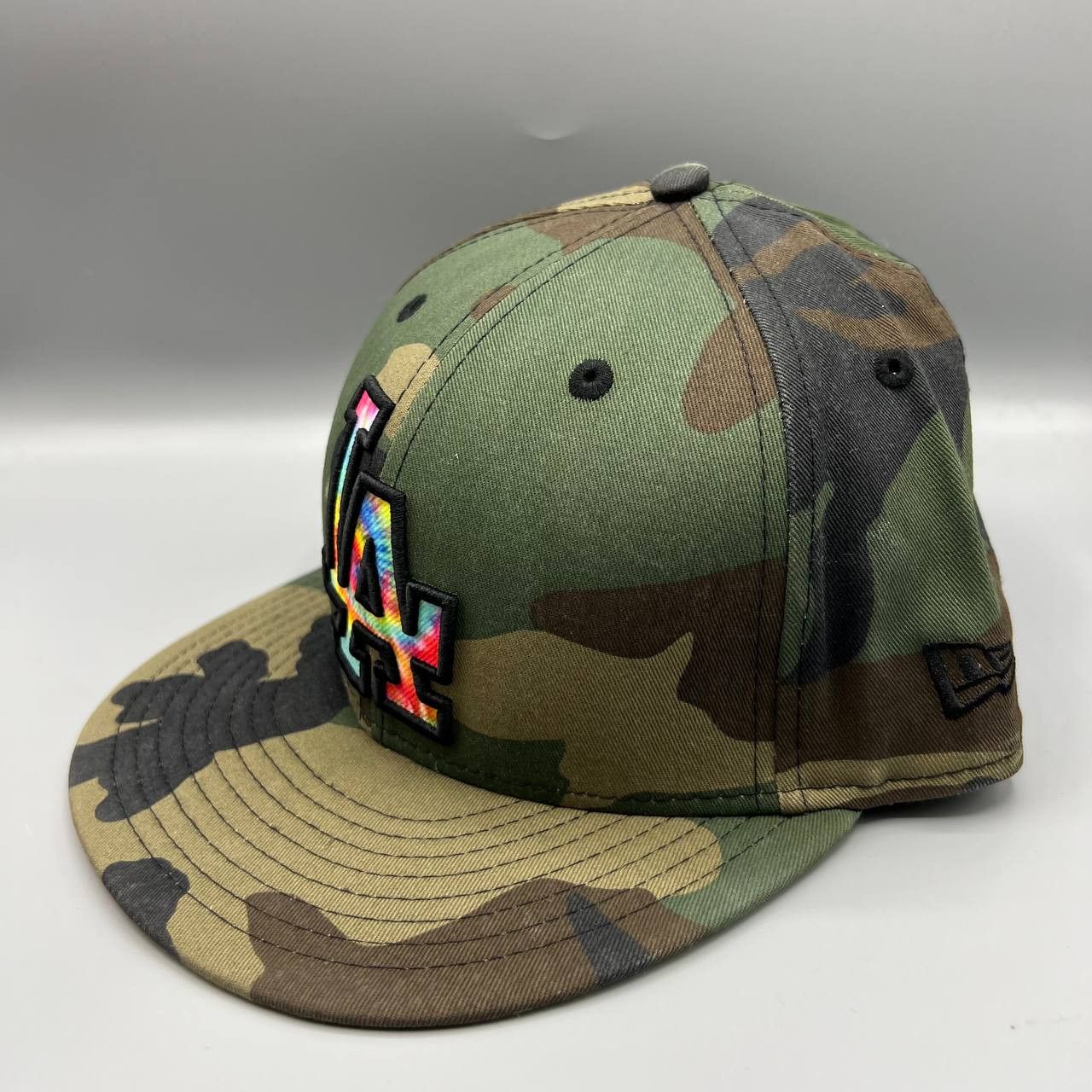New Era Los Angeles LA Dodgers Hat Men 7 1/4 Green Camo Fitted Cap Size ONE SIZE - 2 Thumbnail