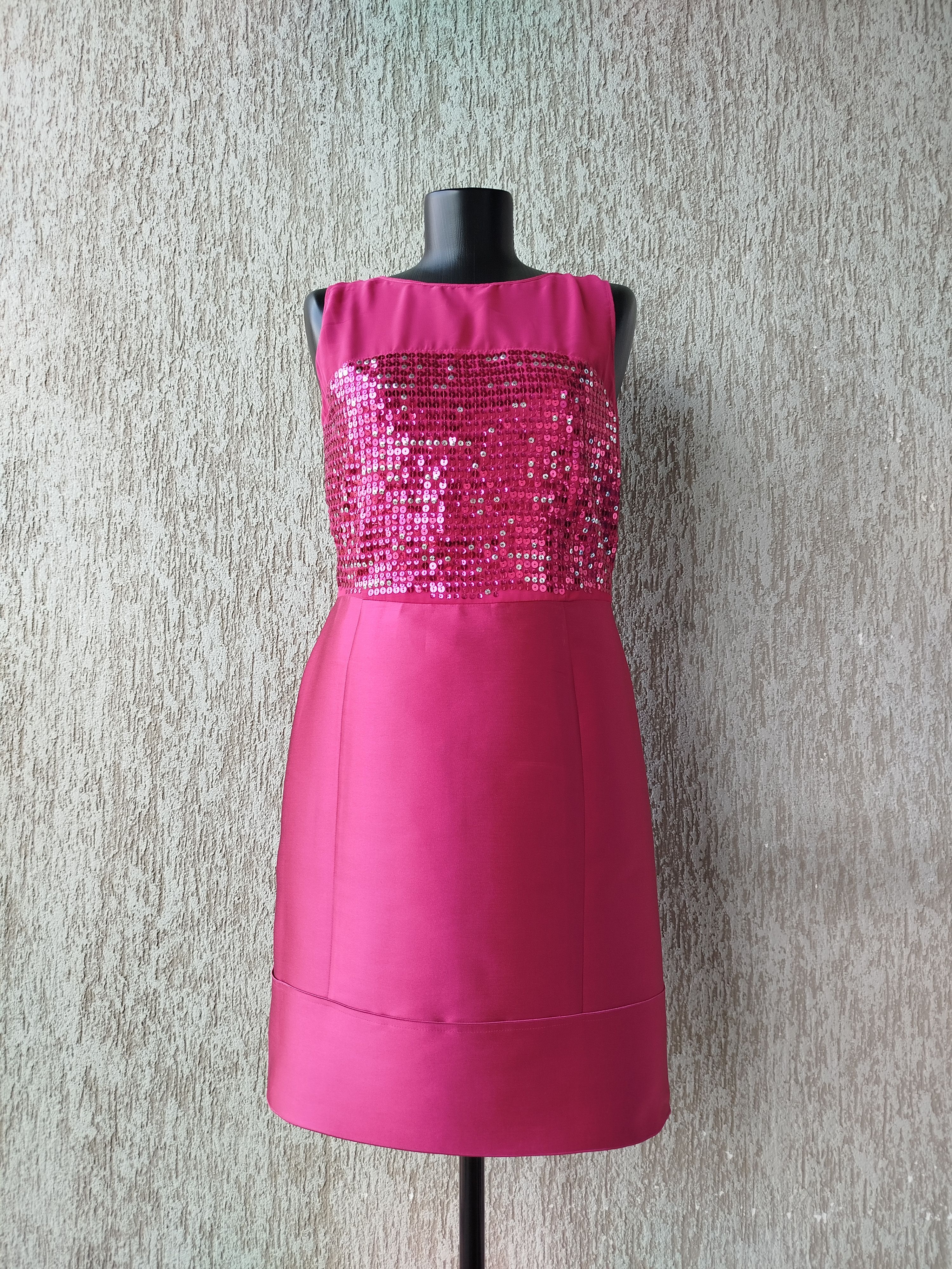 Blumarine Coctail Dress Fuchsia Sequins Brocade Vintage 00s Y2K Size M / US 6-8 / IT 42-44 - 2 Thumbnail