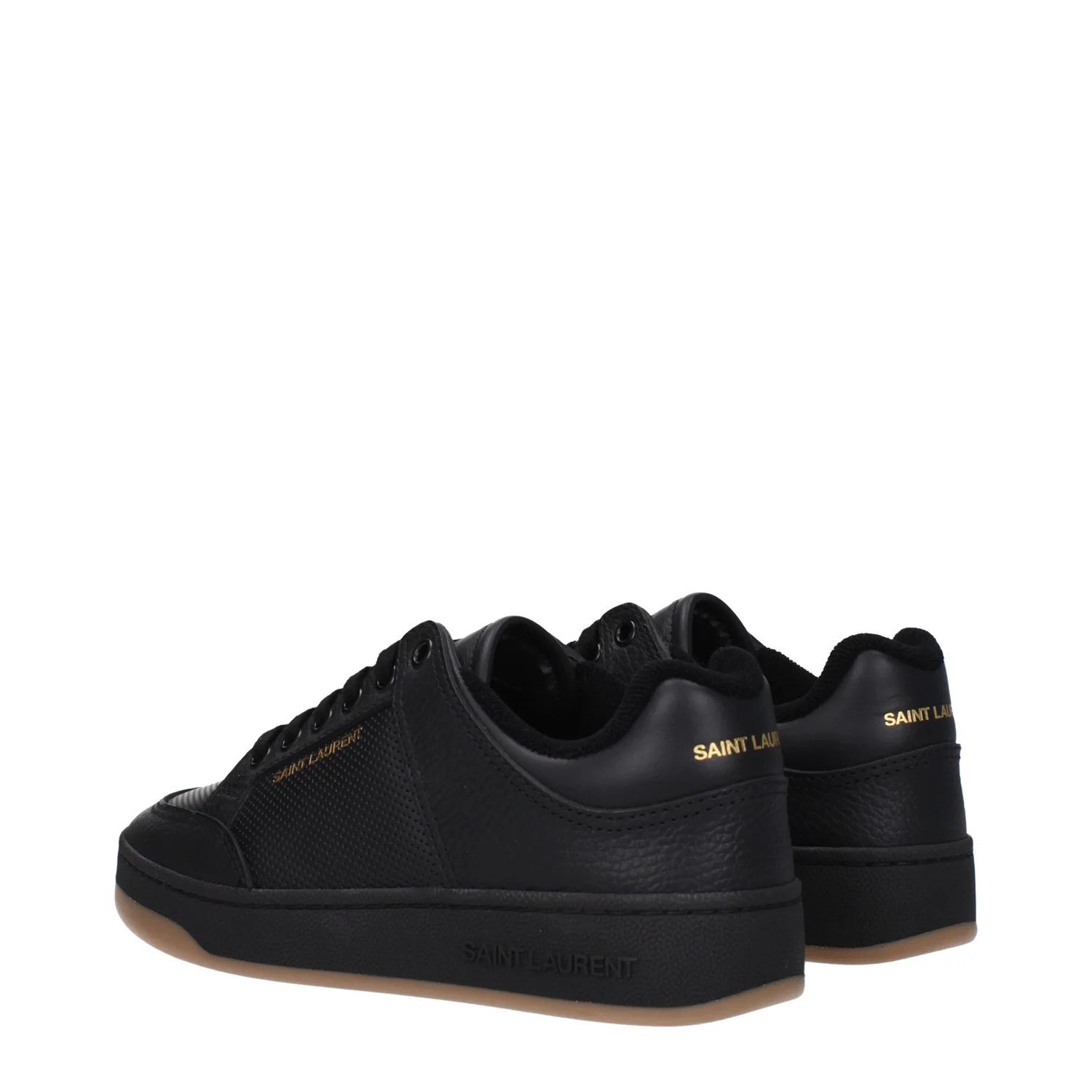 Saint Laurent Paris ob1o1e1124 Leather Sneakers in Black Size US 8.5 / IT 38.5 - 4 Thumbnail
