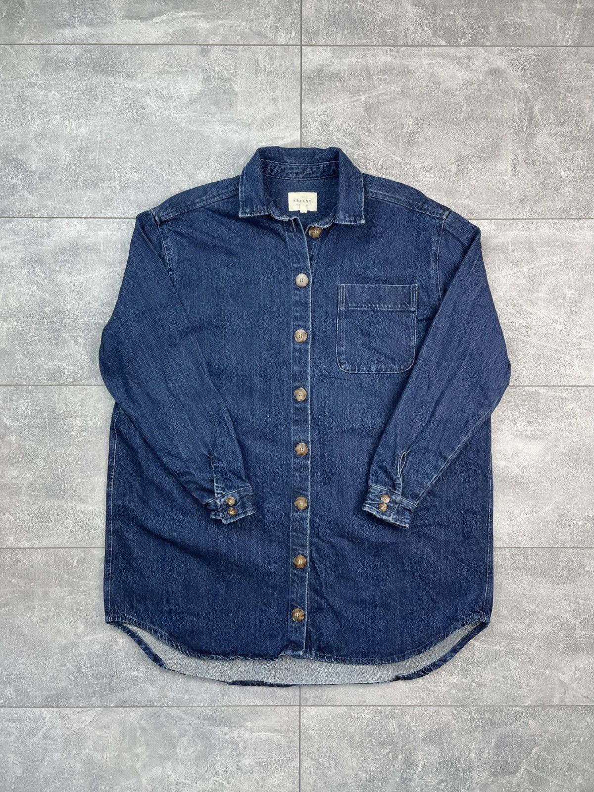 Sezane Sezana Denim Jacket Chore Coat Size XS / US 0-2 / IT 36-38 - 1 Thumbnail