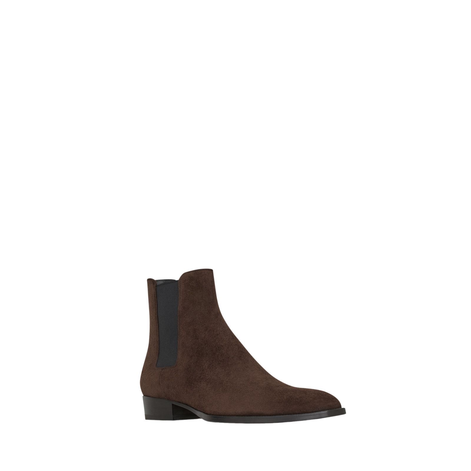 SAINT LAURENT Wyatt $1190 Dark Chocolate Suede 40mm Chelsea