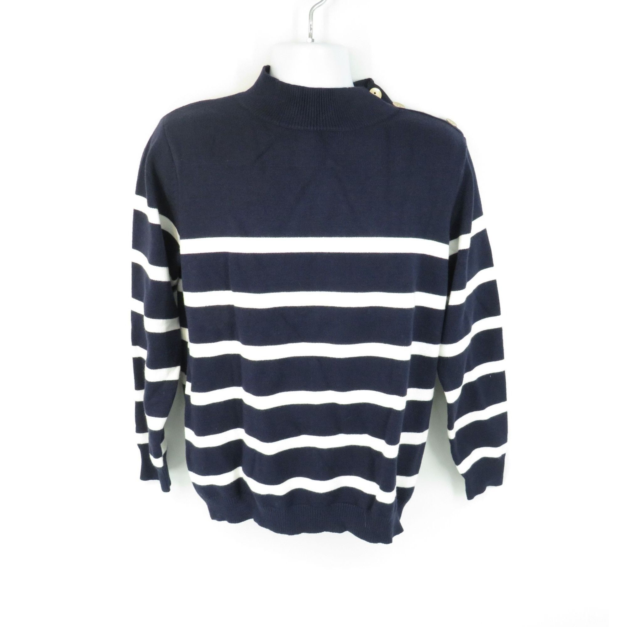 Other LongYuan Women's Sweater Button Shoulder Blue White XL NWT Size XL / US 12-14 / IT 48-50 - 1 Thumbnail