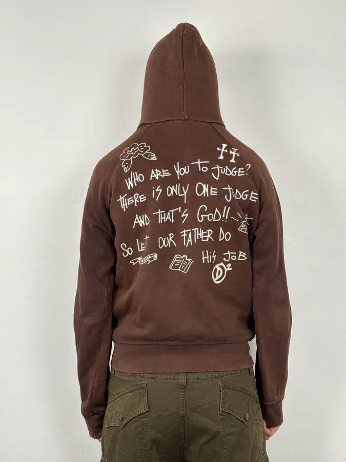 Dsquared2 2000s Dsquared2 Brown Cotton Graffiti Logo Zip Hoodie Size US L / EU 52-54 / 3 - 3 Thumbnail