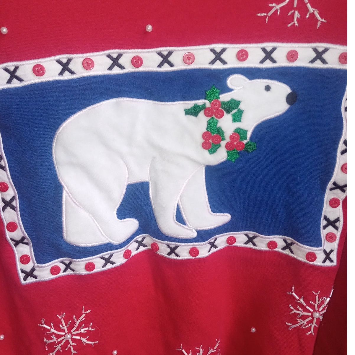 Vintage Women's VTG Bechamel Ugly Christ Sweater Beaded XL Holiday Size XL / US 12-14 / IT 48-50 - 2 Thumbnail