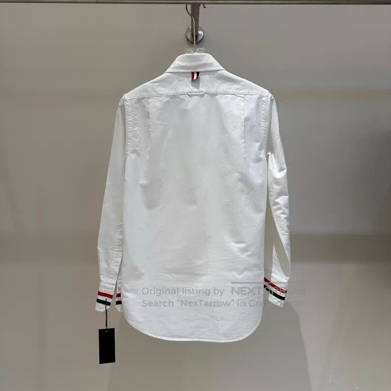 Thom Browne Thom Browne Three-Color Stripe Shirt in White Oxford Cloth Size US XS / EU 42 / 0 - 2 Thumbnail