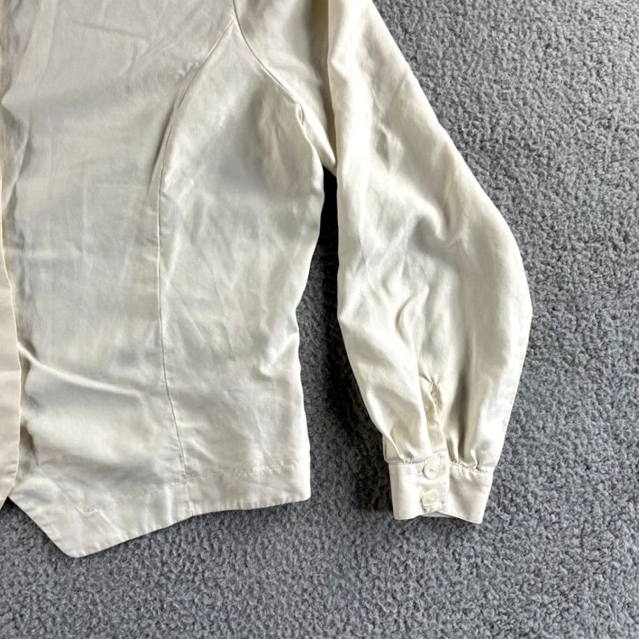 Liz Claiborne Liz Claiborne Blouse Shirt Silk Ivory 100% Silk Button Up Long Sleeve Womens Petite 14P Size XL / US 12-14 / IT 48-50 - 6 Thumbnail