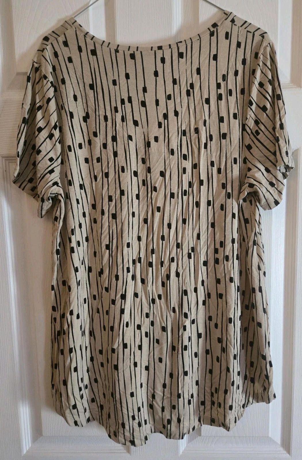 Other JM Collection Woman Top Blouse Size 0X Cream Beige Black Sho Size XL / US 12-14 / IT 48-50 - 6 Thumbnail