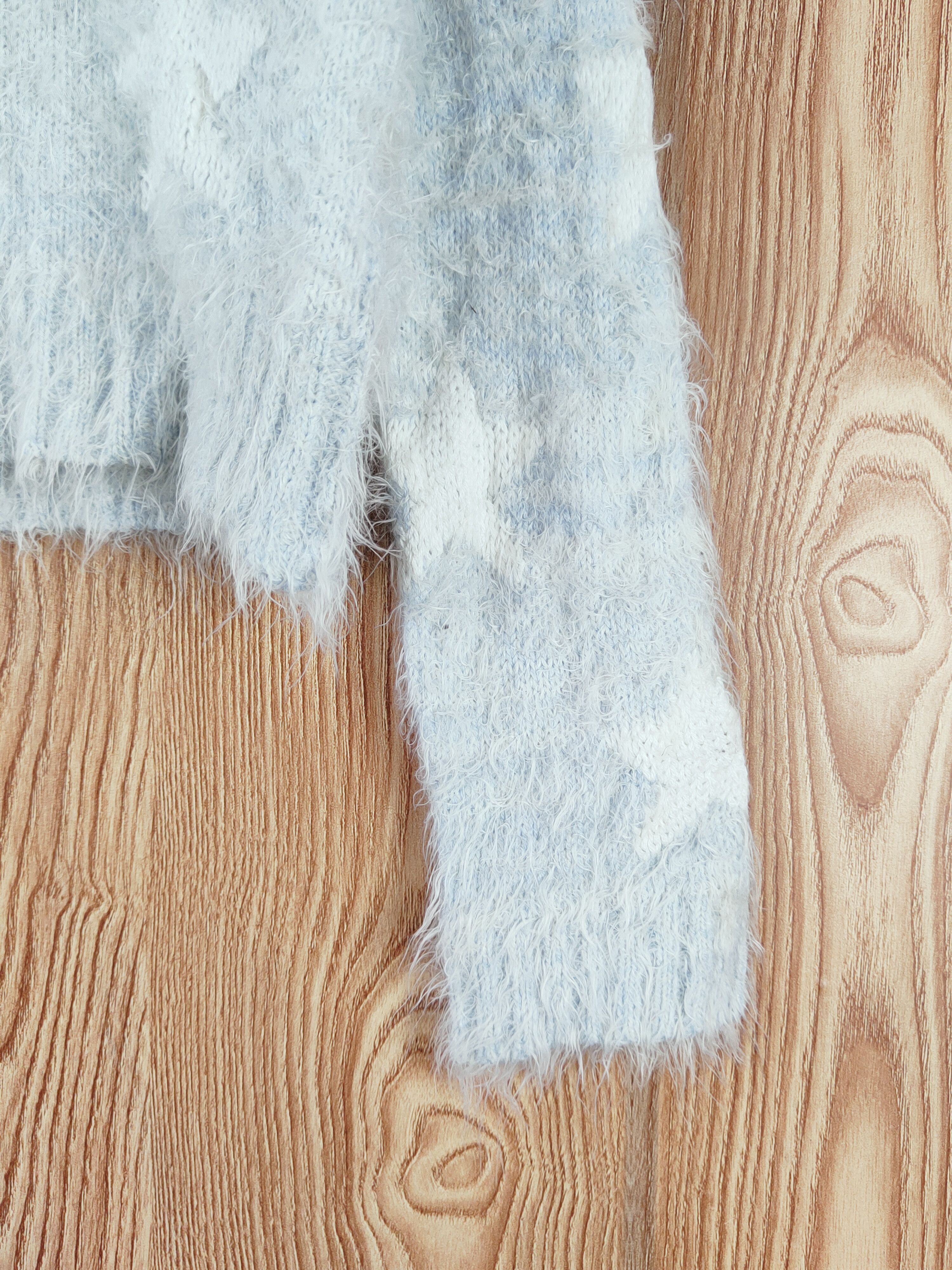 Japanese Brand × Vintage Sorridere Blue White Fur Mohair Knitwear Size M / US 6-8 / IT 42-44 - 6 Thumbnail