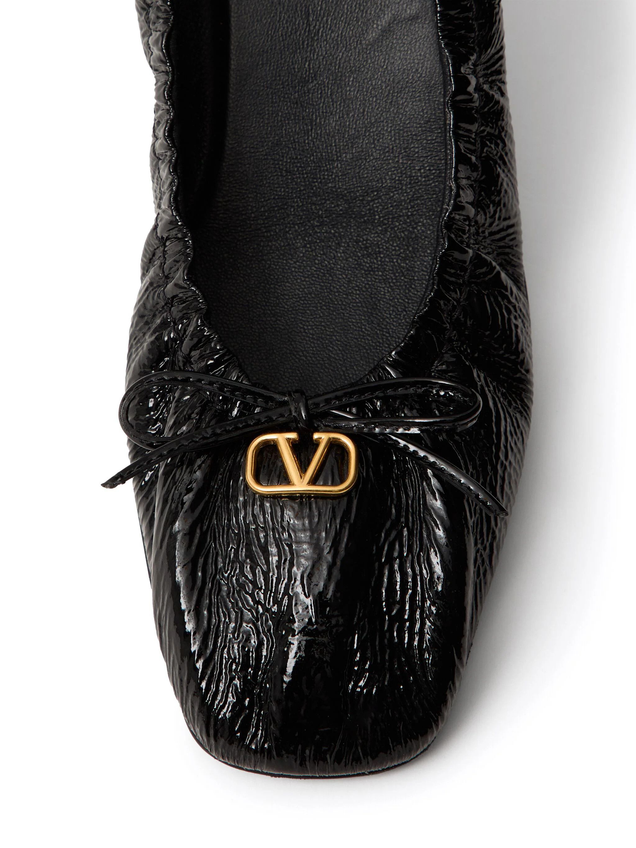 Valentino o1s22i1n0924 Vlogo Signature Patent Leather Flats Size US 6 / IT 36 - 5 Thumbnail