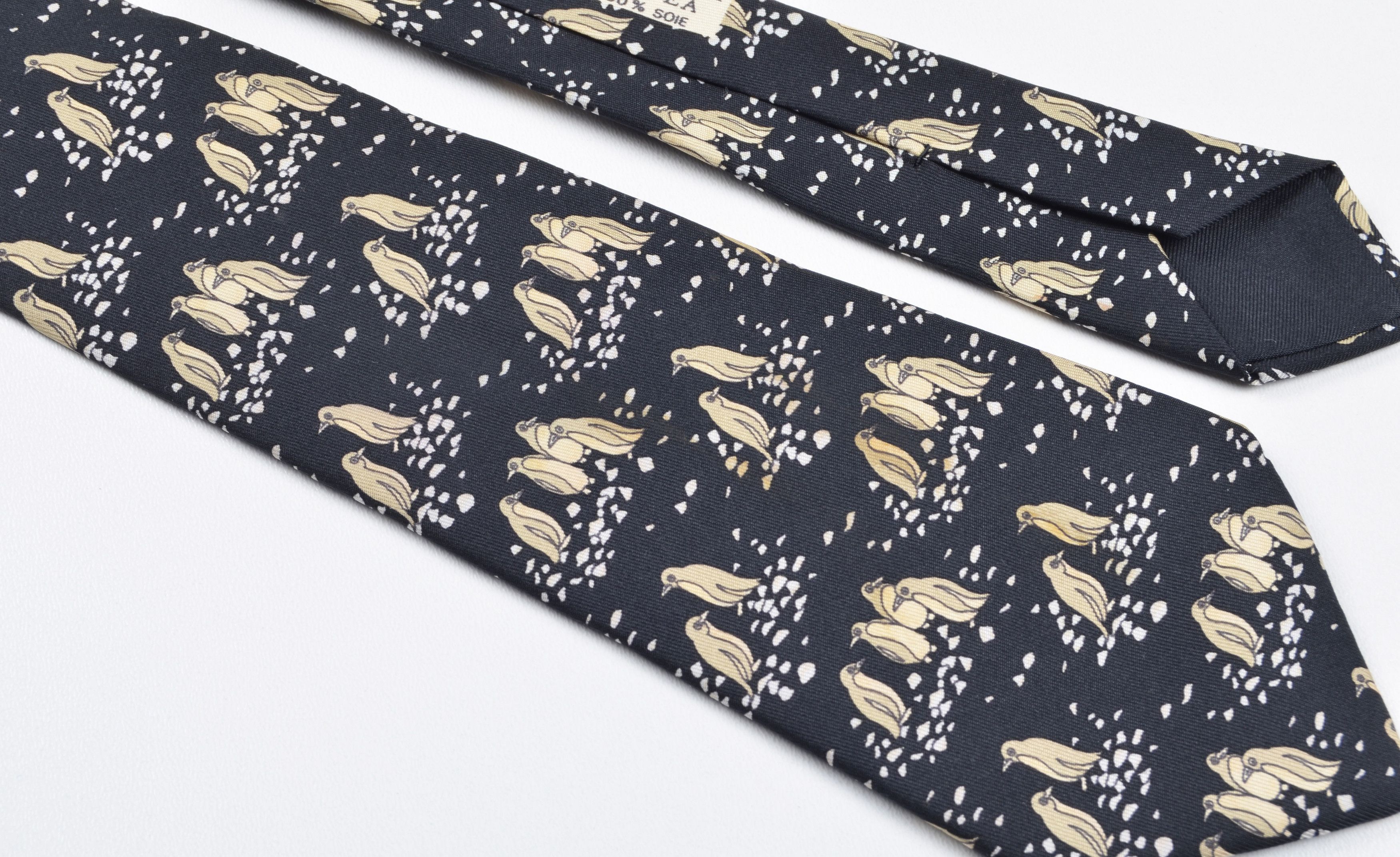 Hermes Hermes Paris 7334 EA Silk Black Penguin Tie Size ONE SIZE - 4 Thumbnail