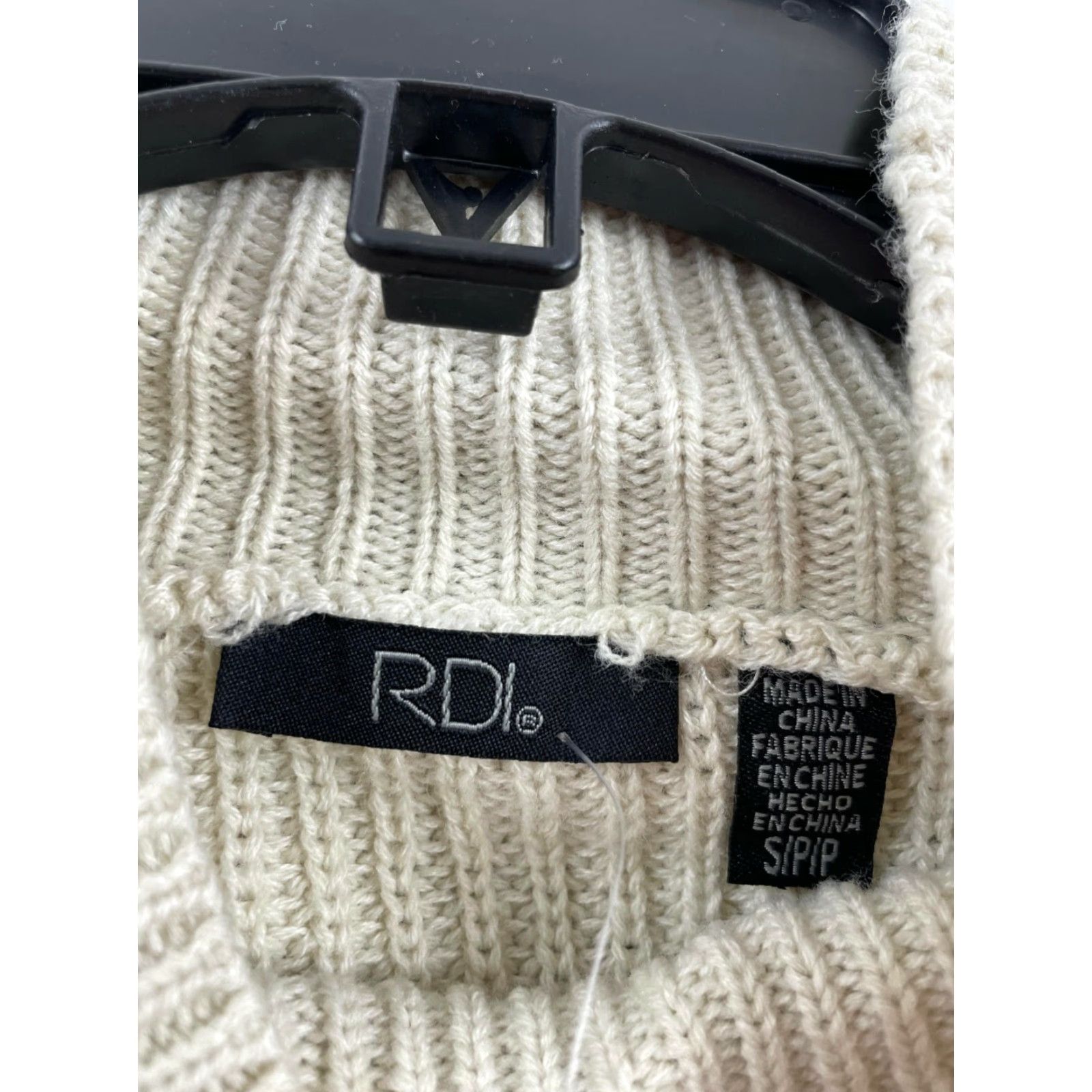 Vintage RDI Sweater Women’s Size S Oversized Cream Mock Neck Drawstring Sleeve Knit NWT Size S / US 4 / IT 40 - 7 Thumbnail
