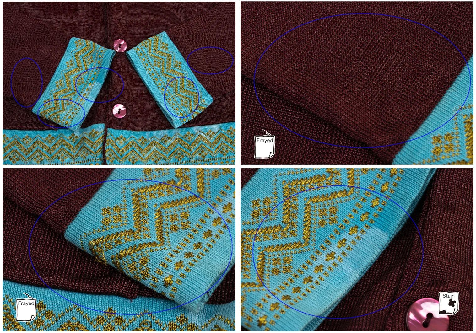 Jean Paul Gaultier Embroidered Panel Knit Cardigan in Bordeaux and Other Colors Size US M / EU 48-50 / 2 - 4 Thumbnail