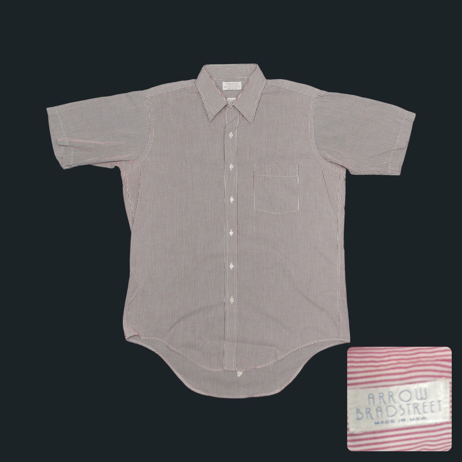Arrow 80s Arrow Bradstreet Micro Stripe Oversized Shirt L USA Made Size US L / EU 52-54 / 3 - 1 Thumbnail