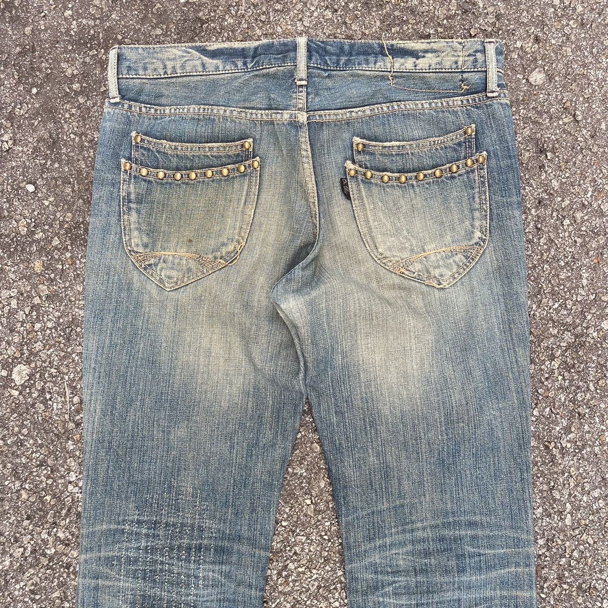 Hysteric Glamour Flare Jeans Japanese On Boards Distressed Denim Low Rise Size US 32 / EU 48 - 14 Thumbnail
