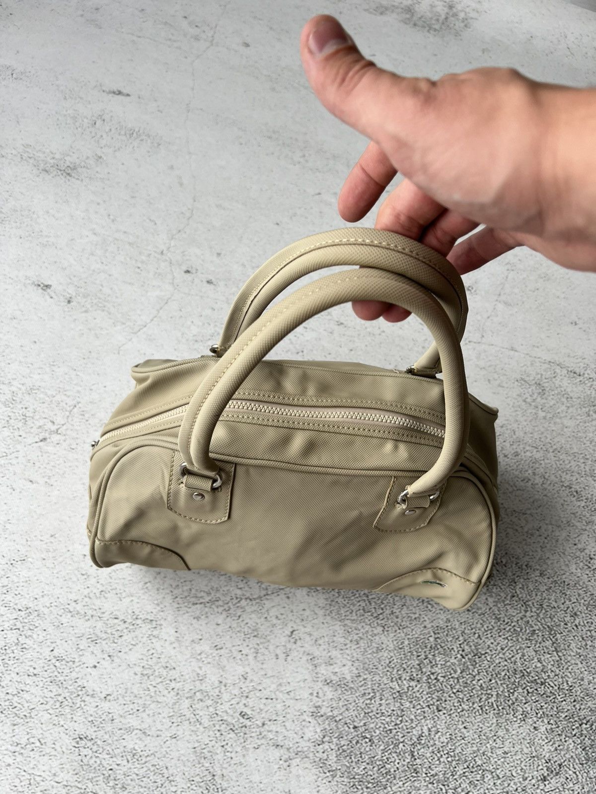 Lacoste 🐊Y2K Lacoste Vintage Bowling Bag Beige Green Croc 2000s Size ONE SIZE - 5 Thumbnail