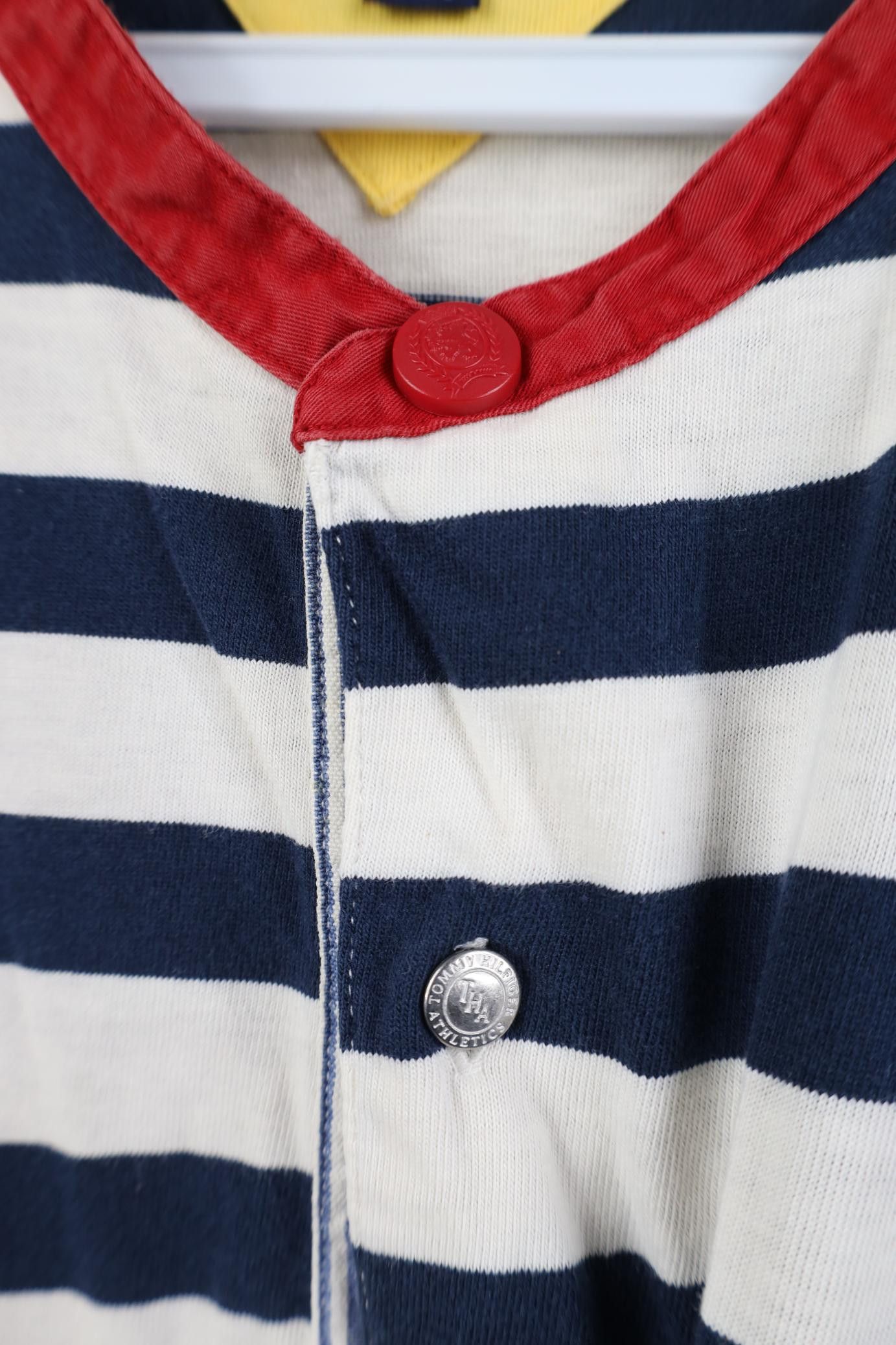 Tommy Hilfiger Vintage 90s Tommy Hilfiger Crest Striped Henley T-Shirt Size US L / EU 52-54 / 3 - 5 Thumbnail