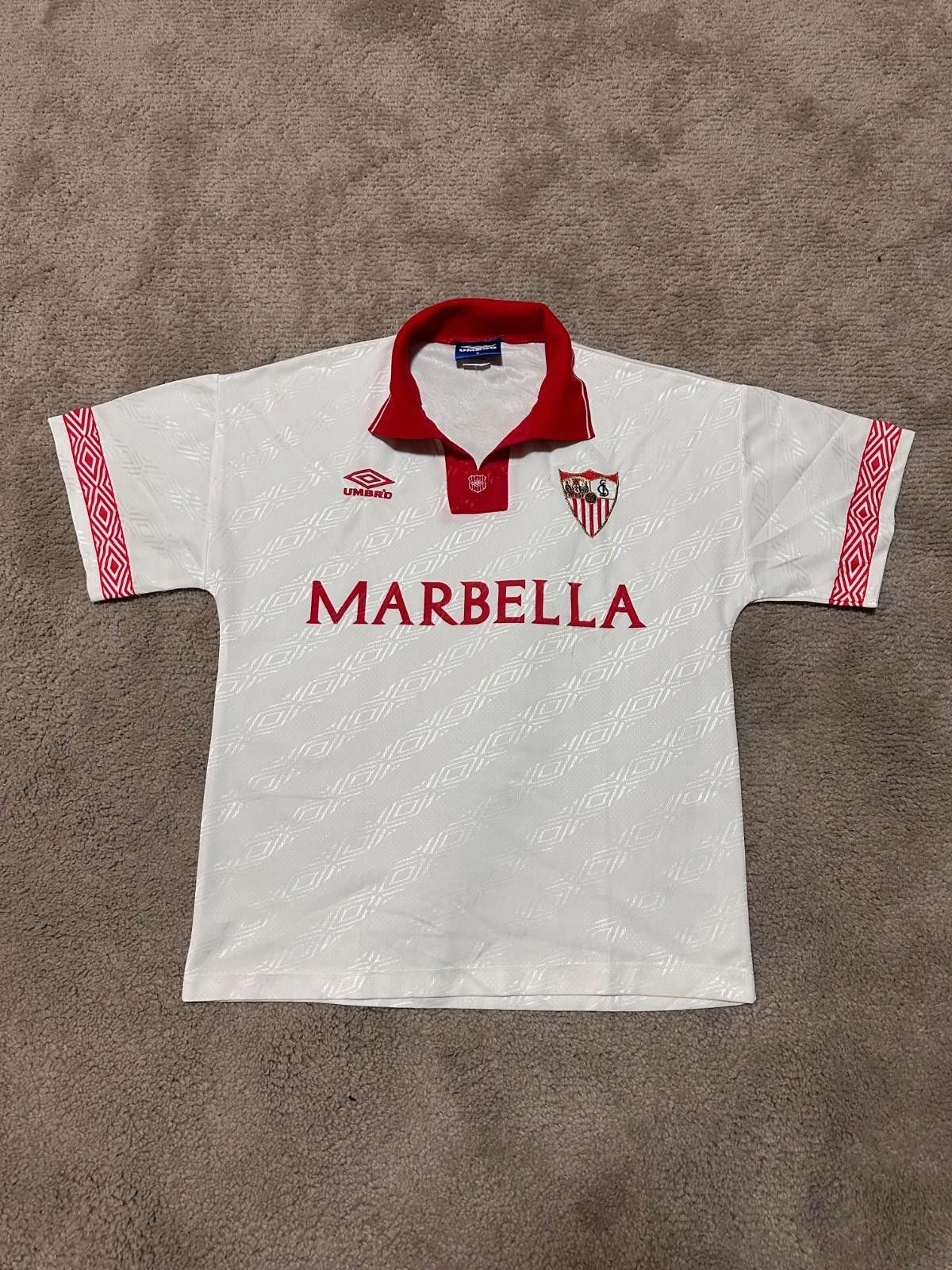 Vintage Umbro Sevilla FC Home 1994 95 Football Shirt Mens M