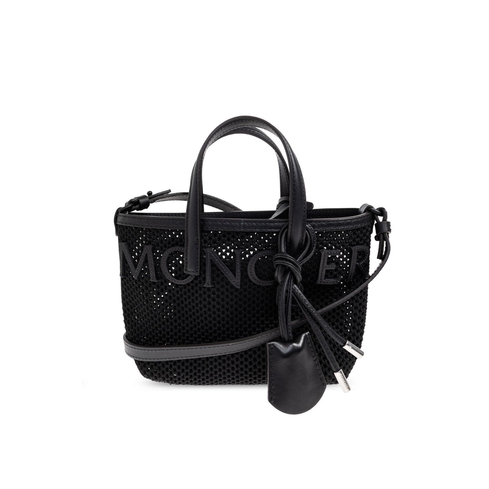 MONCLER Very Mesh $1270 Black Tote Bag New